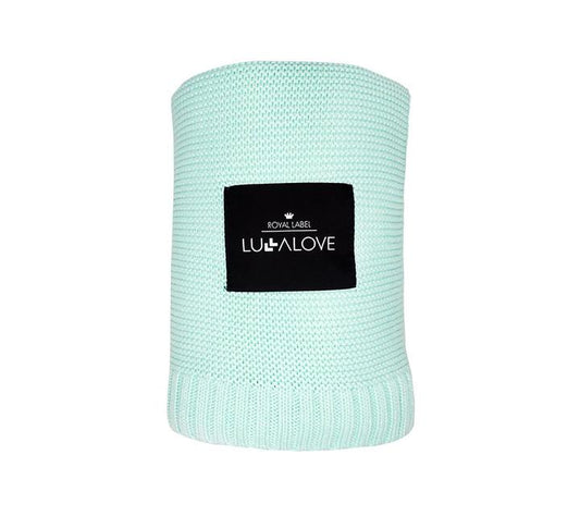 Bamboo baby blanket - Mint - Classic knit