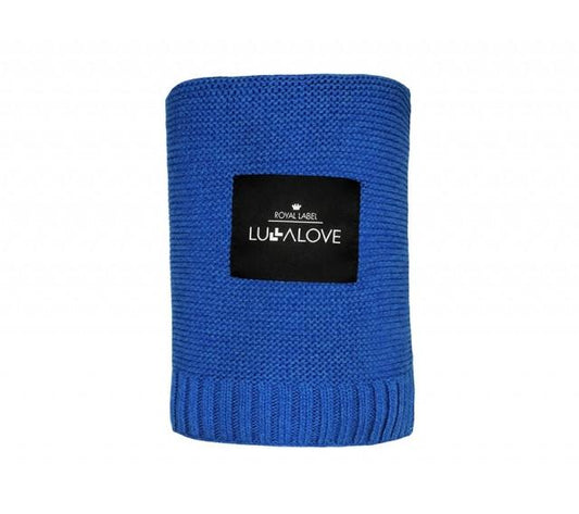Bamboo baby blanket - Navy blue - Classic knit