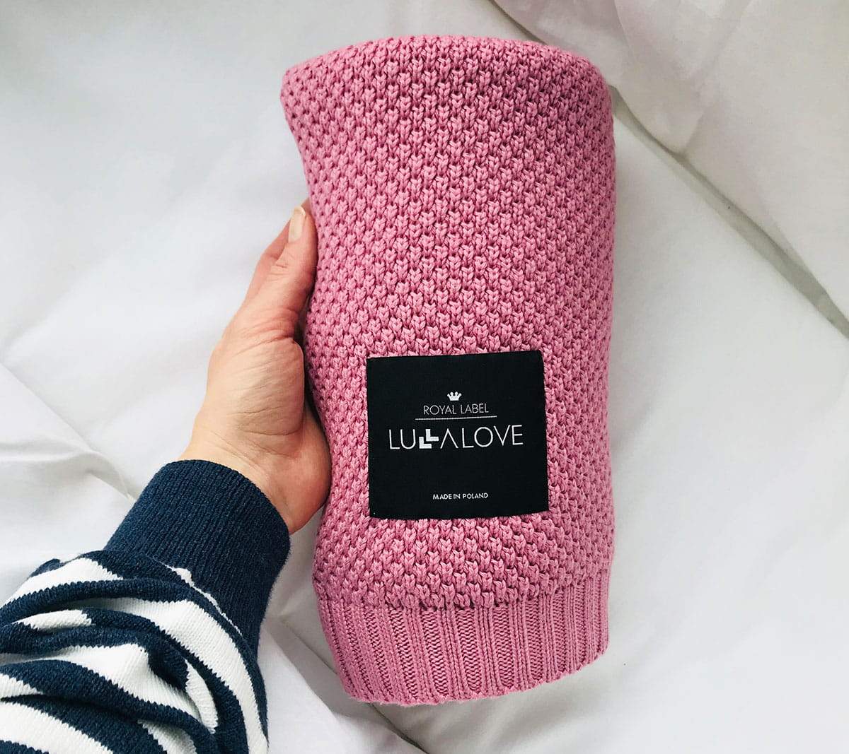 Bamboo baby blanket - Peony pink - Macaroon knit