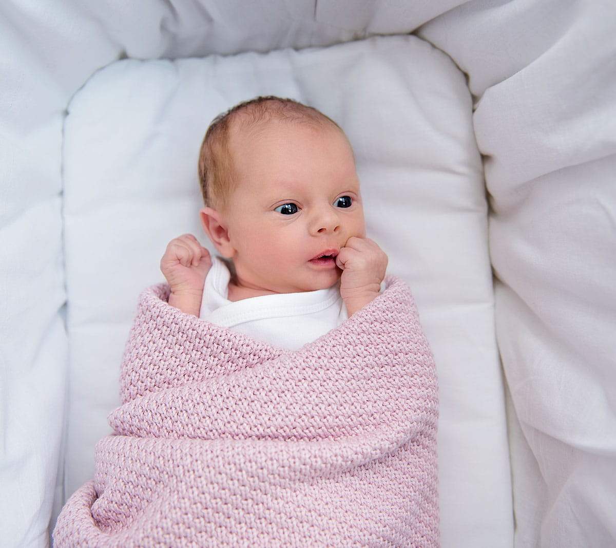 Bamboo baby blanket - Powder pink - Macaroon knit
