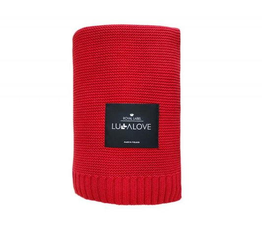 Bamboo baby blanket - Red - Classic knit