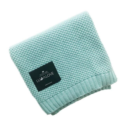 Bamboo baby blanket - Sage - Macaroon knit