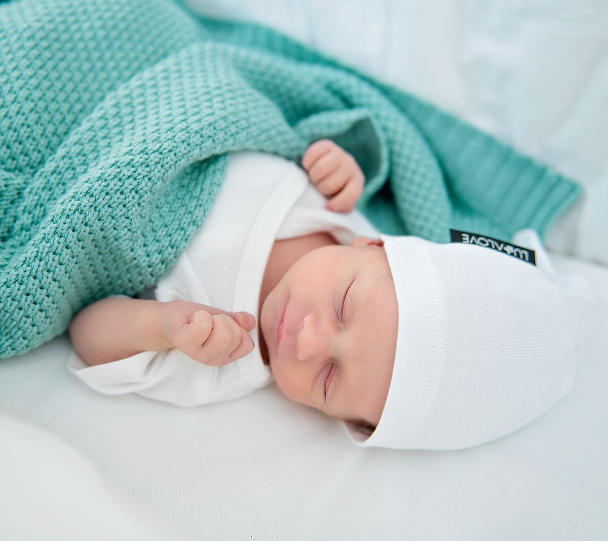 Bamboo baby blanket - Sage - Macaroon knit