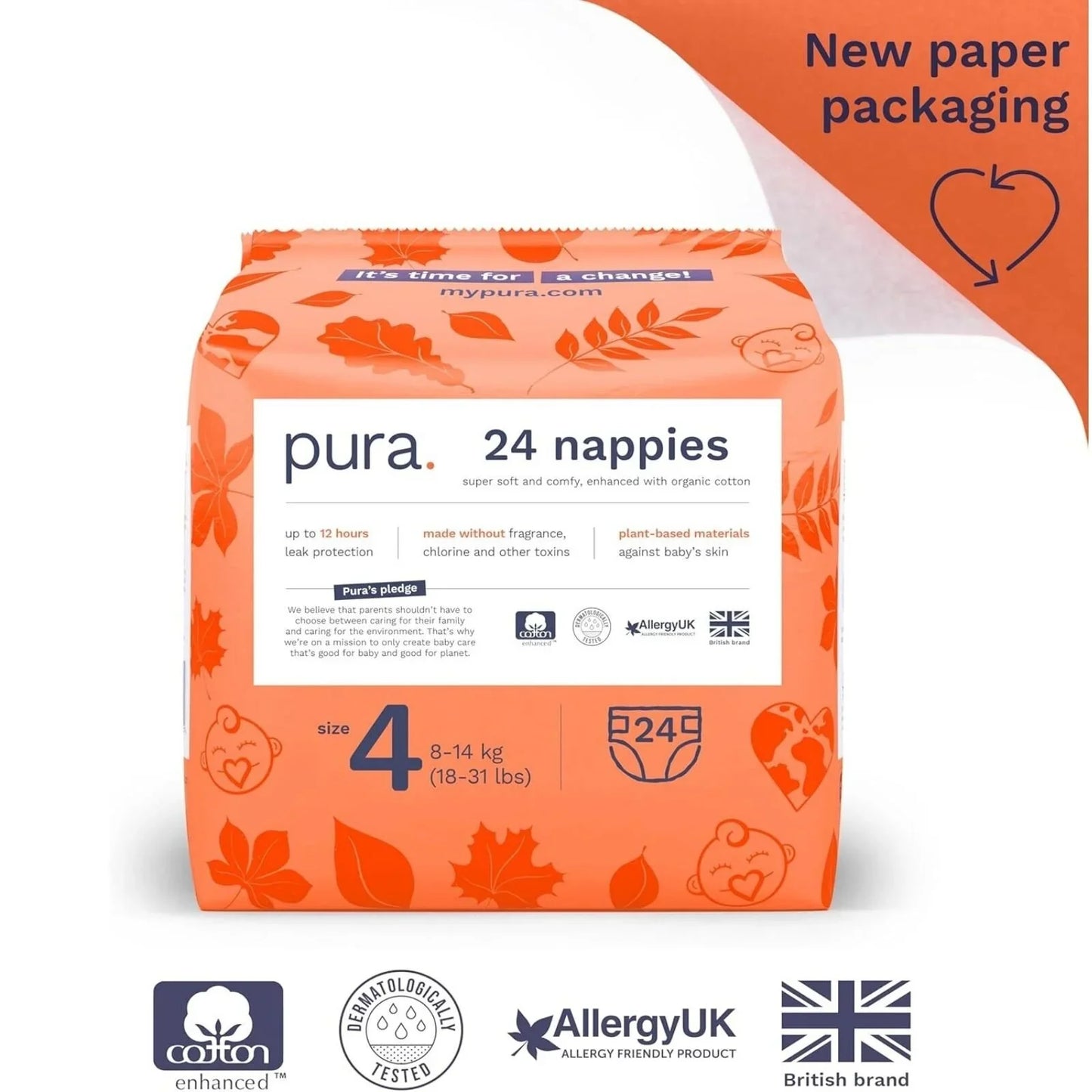 Pura Eco Nappy Size 4 - 24 nappies