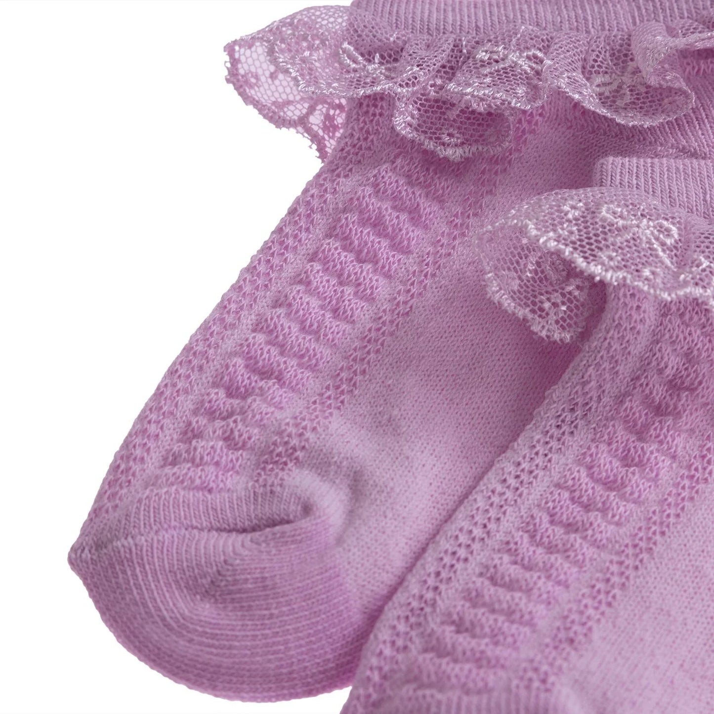HelloBaby Girl Socks with Lace - Purple
