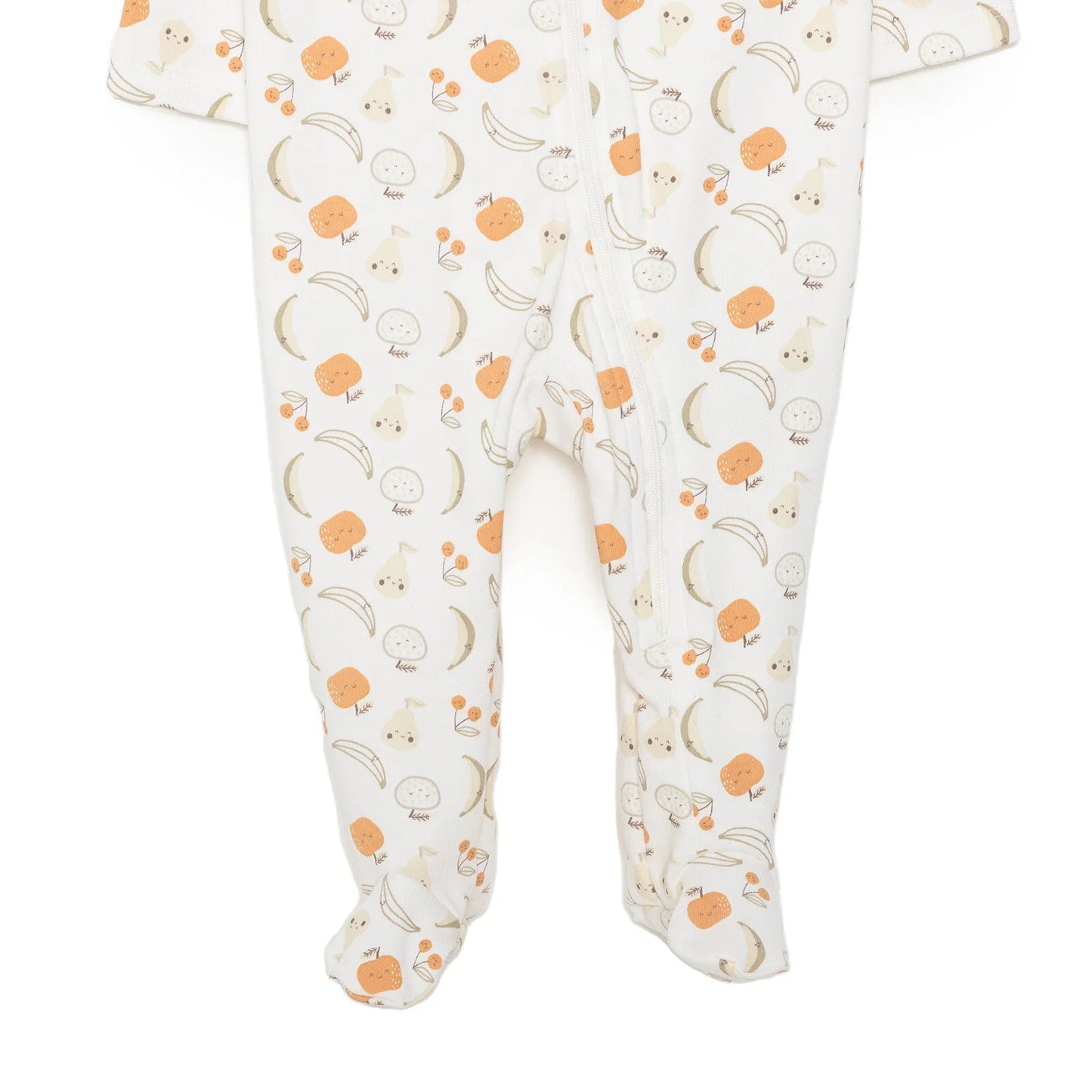 HelloBaby Newborn Girl Organic Footed Jumpsuit - Ecru