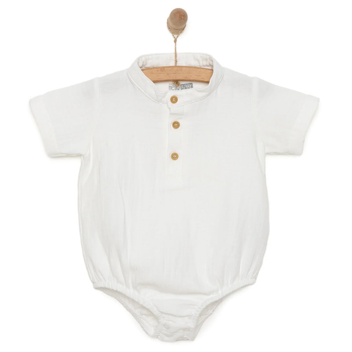 HelloBaby Baby Boy Short Sleeve Shirt Body - White