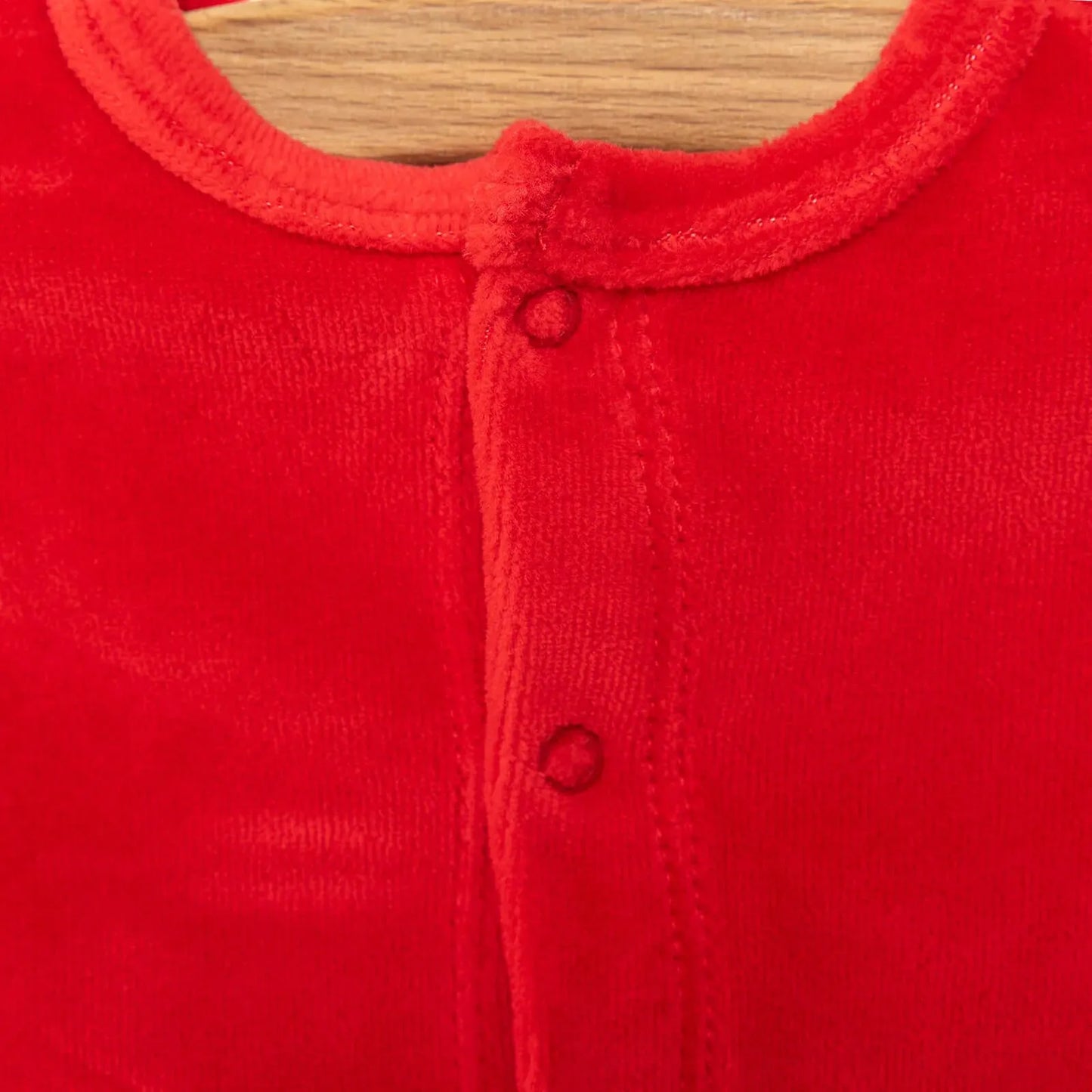 HelloBaby Cardigan - Footed Bottom - Red