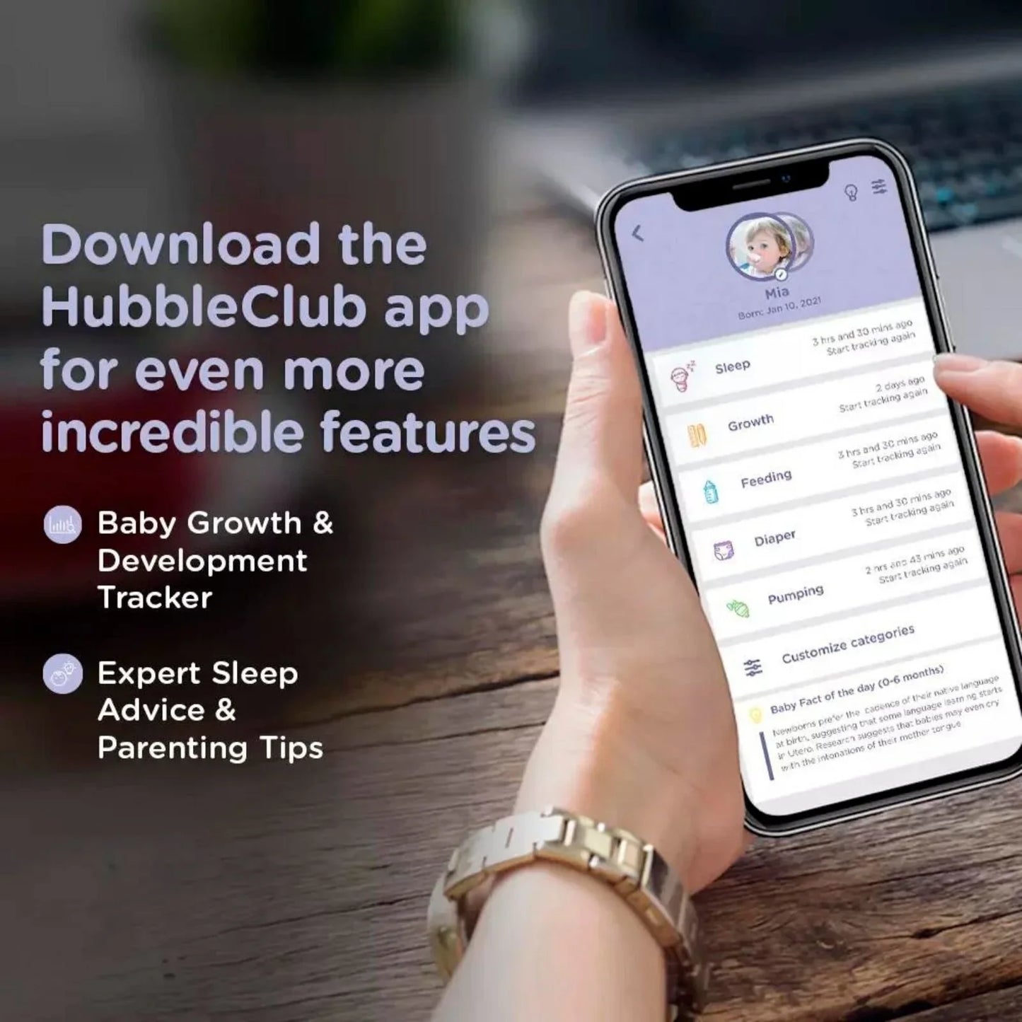 Outlet - Hubble Nursery View Glow - 2.8" Video Baby Monitor White