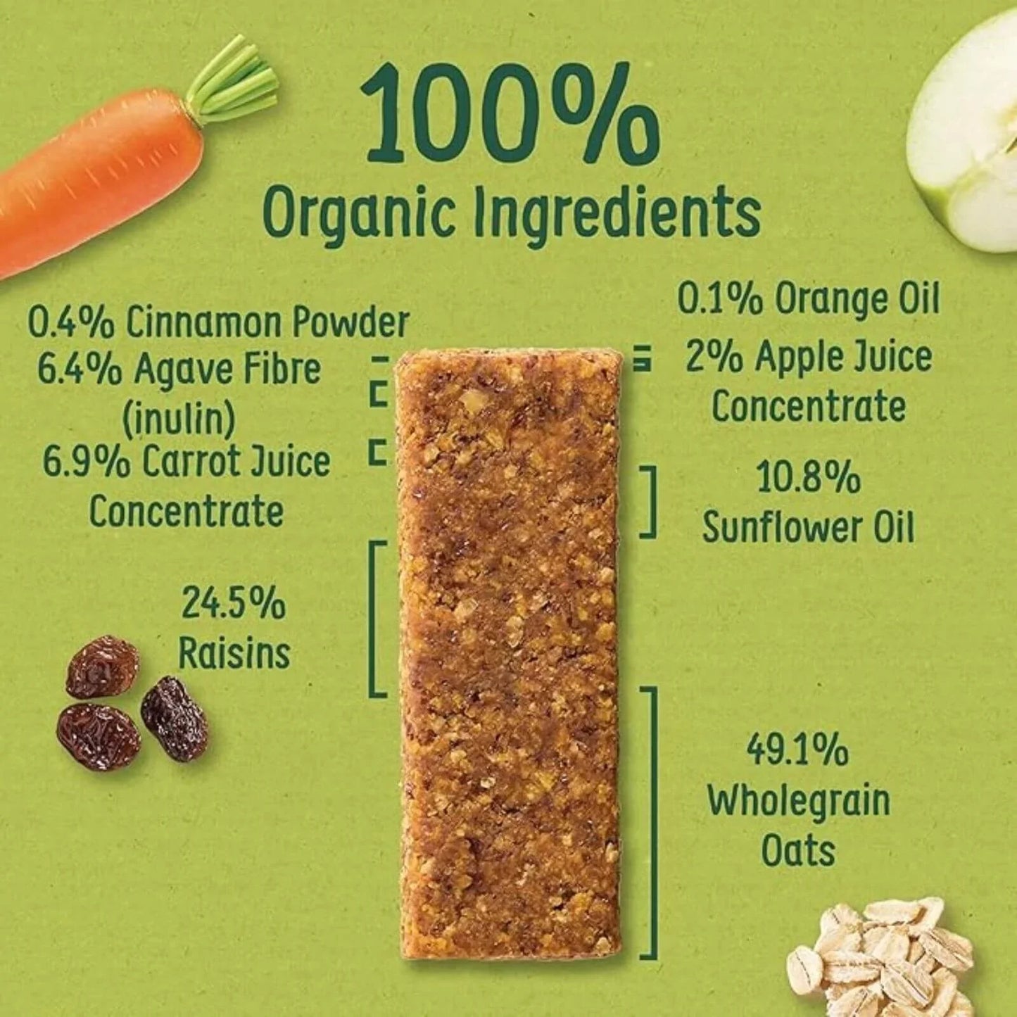 Organix Carrot Cake Soft Oaty Bars 12+ months 138g (6x23g)