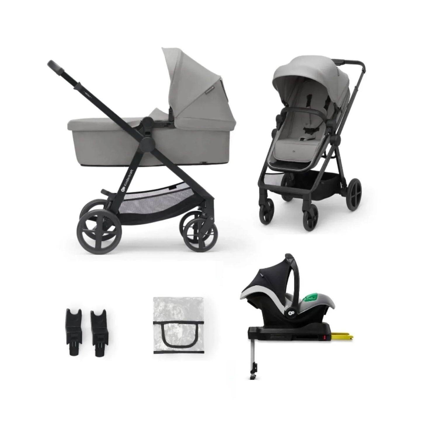 Kinderkraft Newly Mink Pro 4-in-1 Travel System - Moonlight Grey