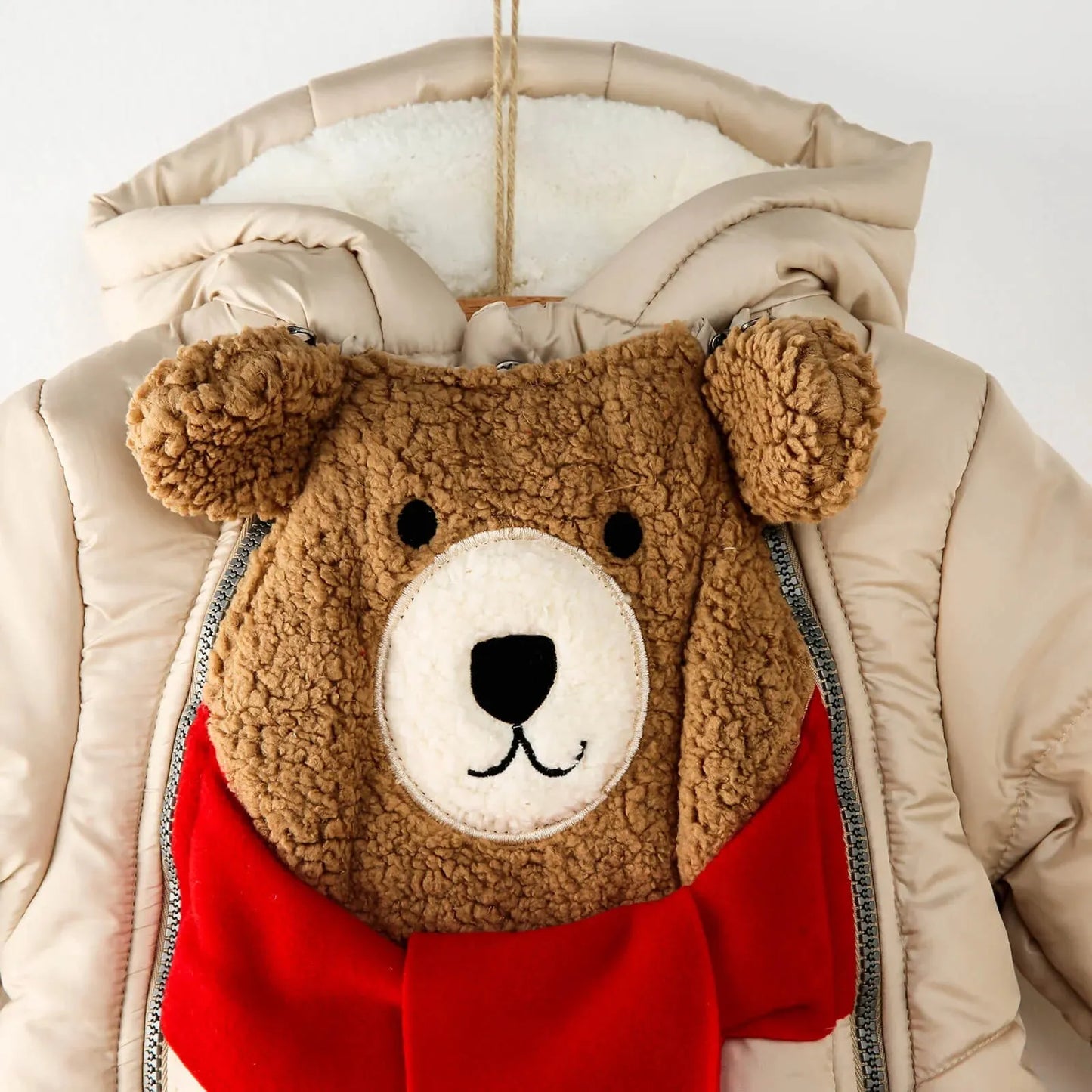 Midimod Baby Boy Snowsuit with Double Zip - Beige