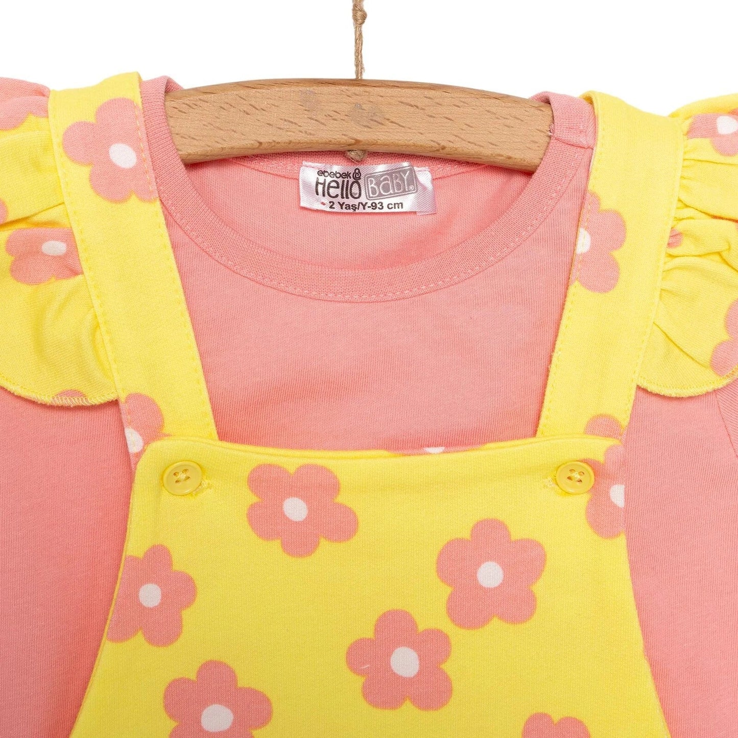 HelloBaby Girl Flowers Patterned Overall - Salmon