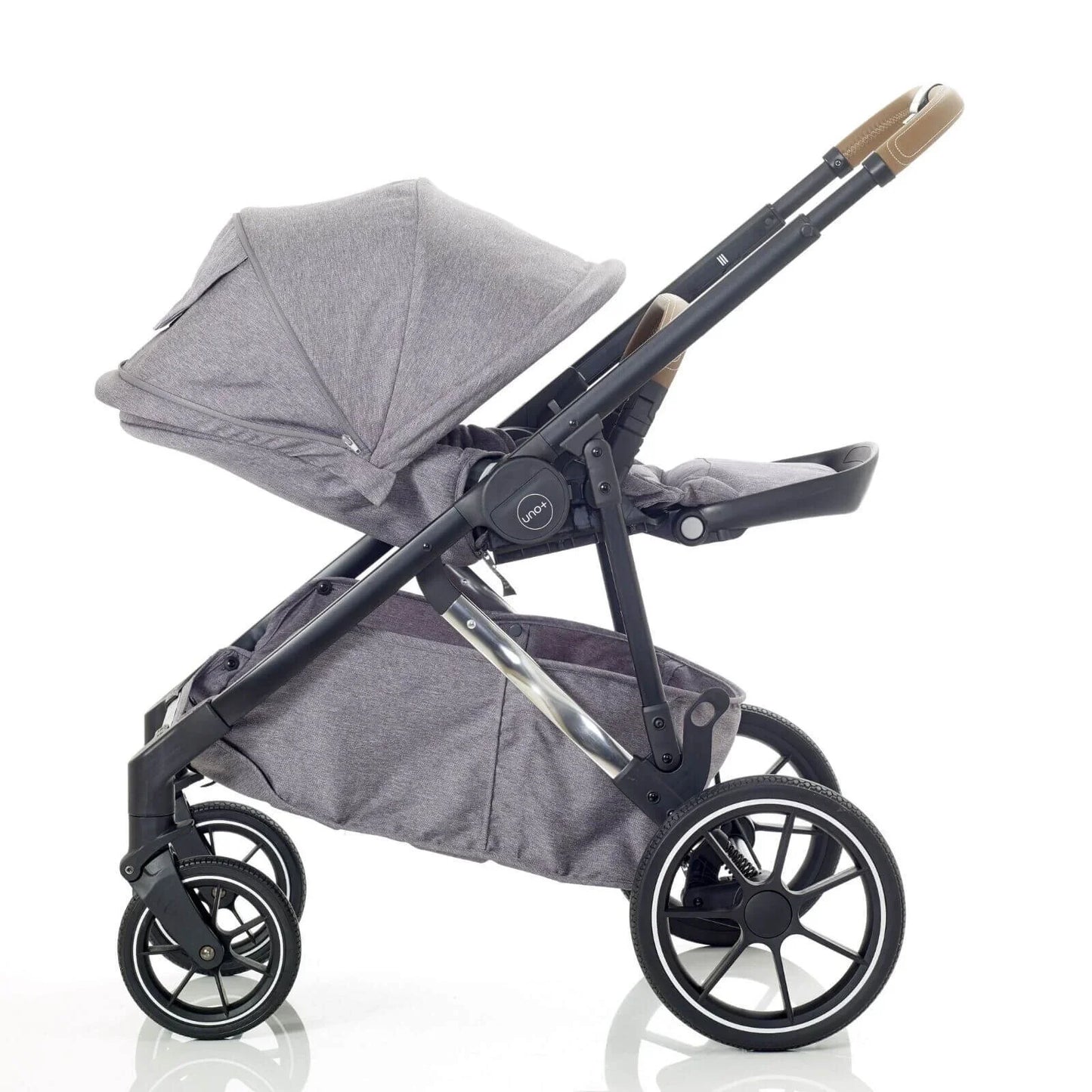 Mee-Go Uno Plus 2-in-1 Pushchair & Pram - Grey/Chrome