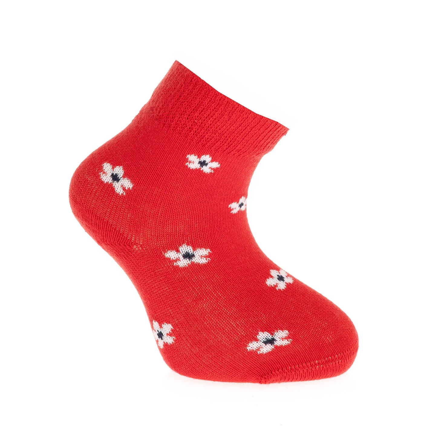 Step Flower Socks 3 Pcs - Red
