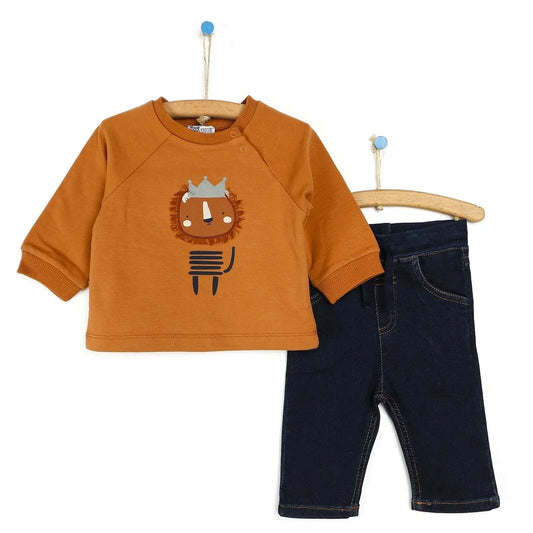 HelloBaby Sweatshirt-Pants - Brown
