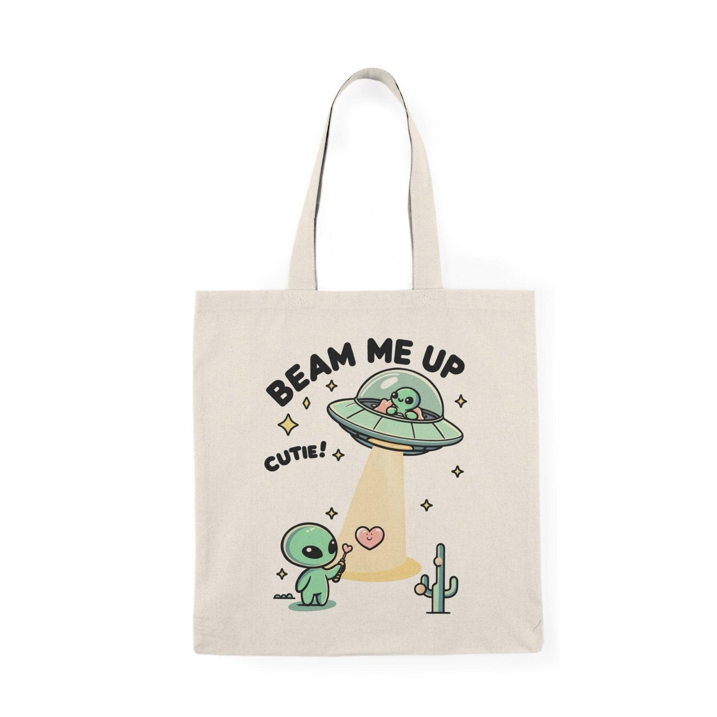 Beam Me Up, Cutie Tote – Alien Design Eco Cotton Bag - mezetto KEOLIX KEOLIX
