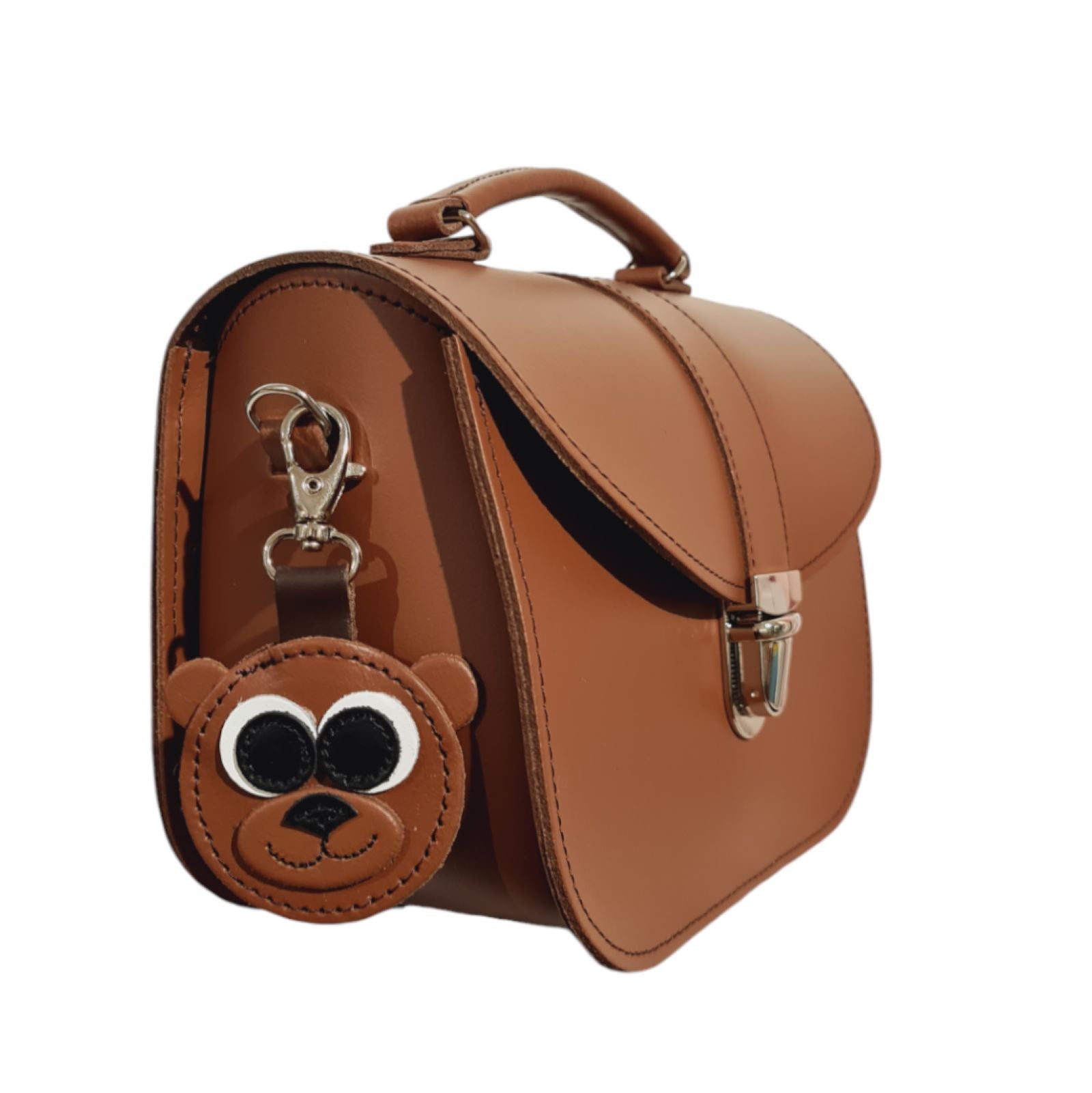 Brown Bear Handmade Leather Bag Charm-2