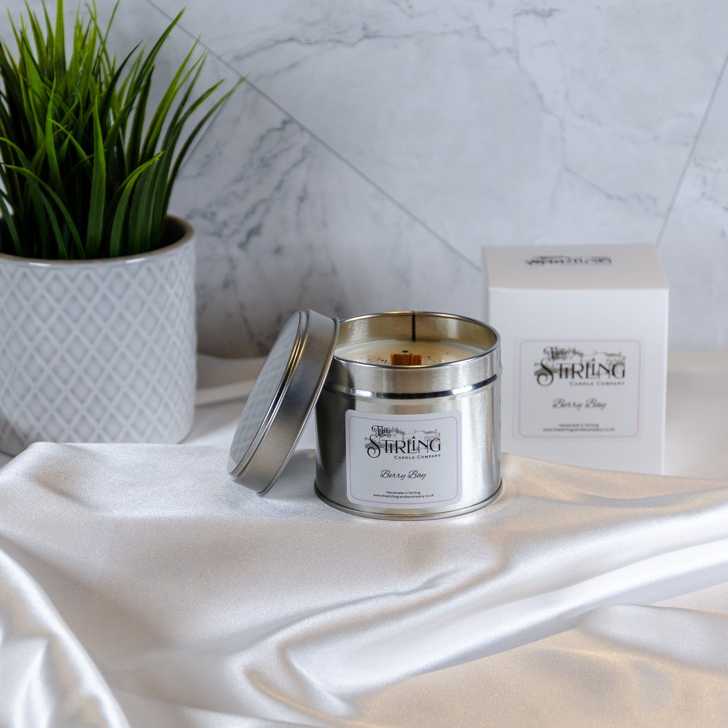 Berry Bay - Travel Tin Candle - Wooden Wick - mezetto Shopify Collective The Stirling Candle Company