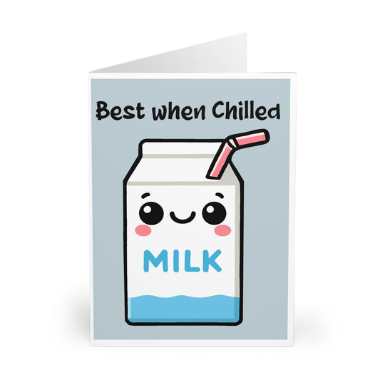 Best When Chilled Greeting Card – Funny Milk Carton Design - mezetto KEOLIX KEOLIX