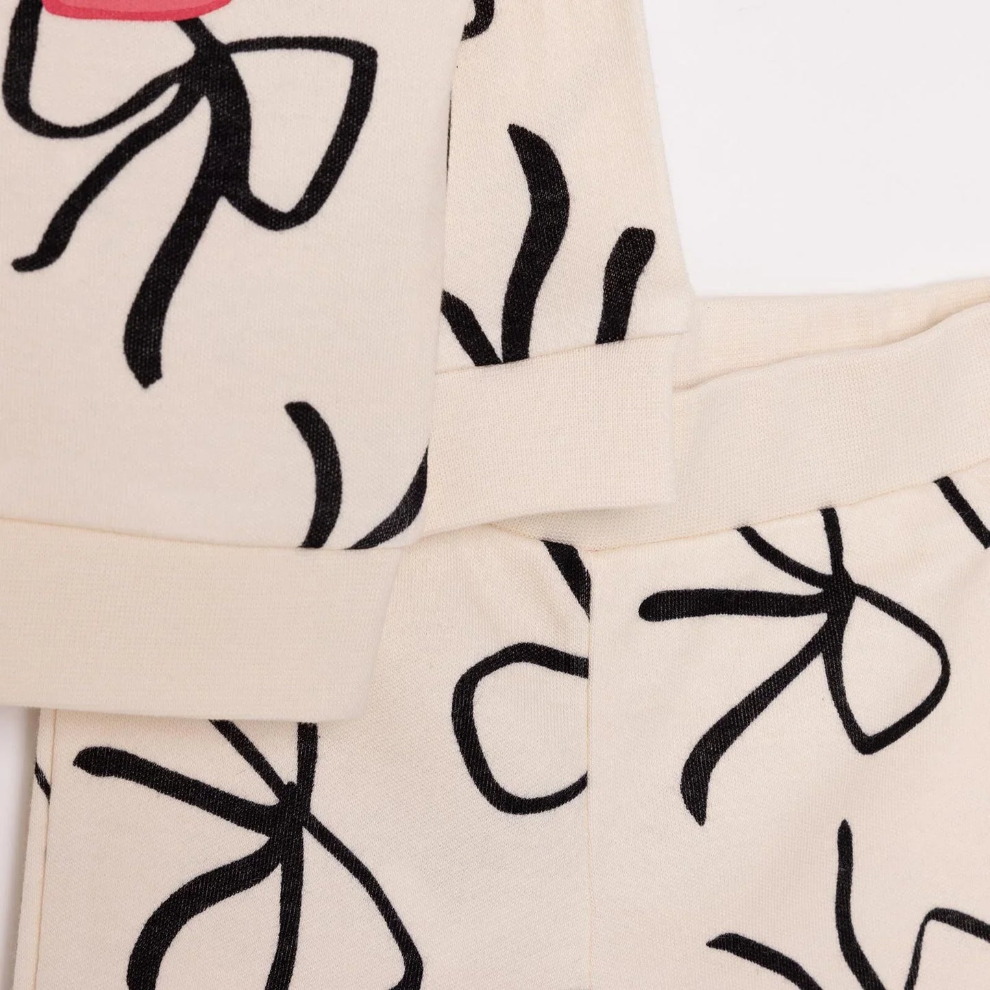 HelloBaby Basic Girl Bow Printed Jogging Set