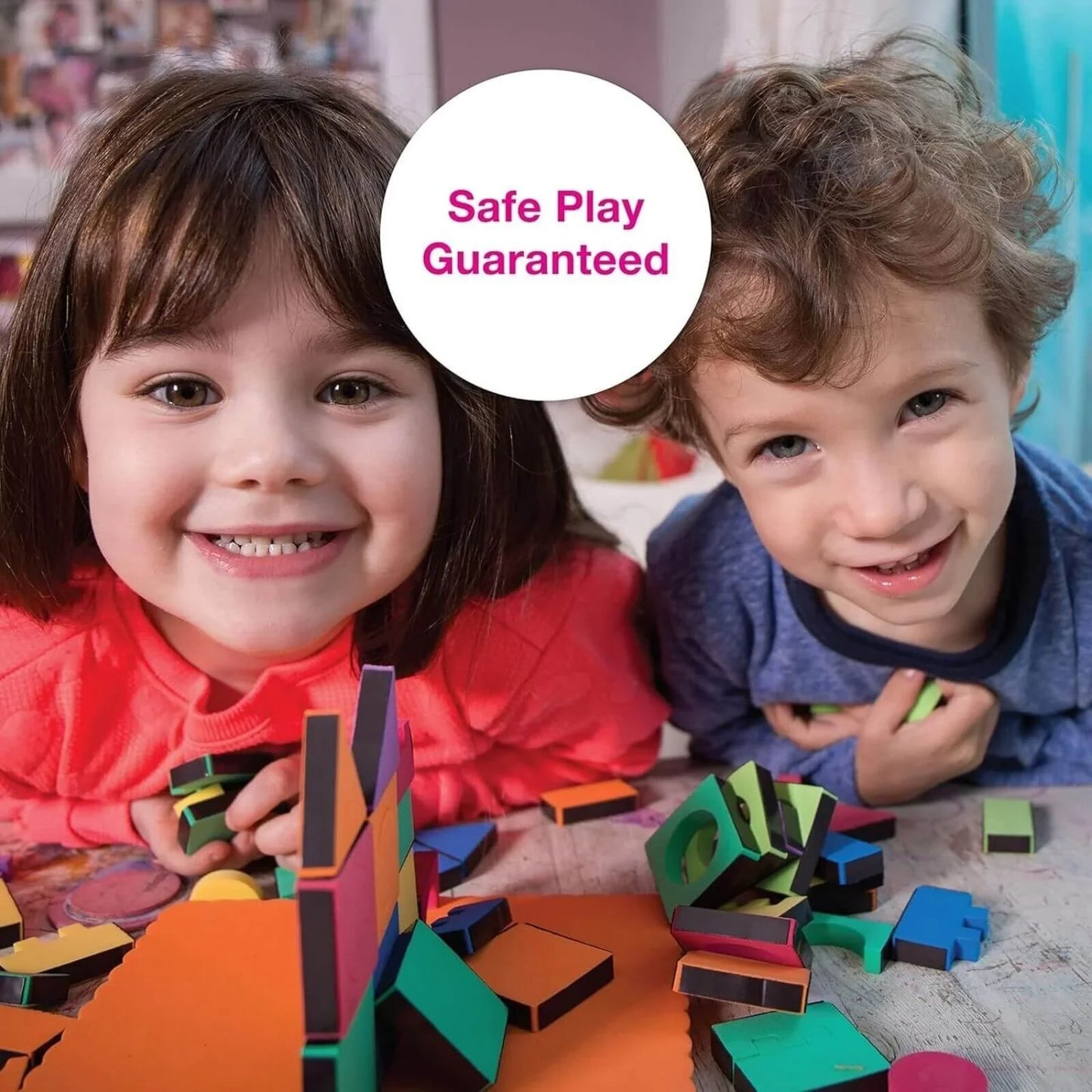 Edushape Magnetic Shapes with Board, 54 pcs