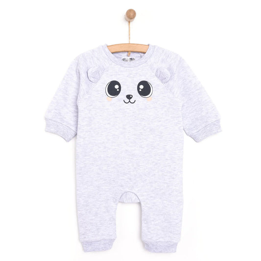 HelloBaby Newborn Girl Figure Jumpsuit - Snow Melange