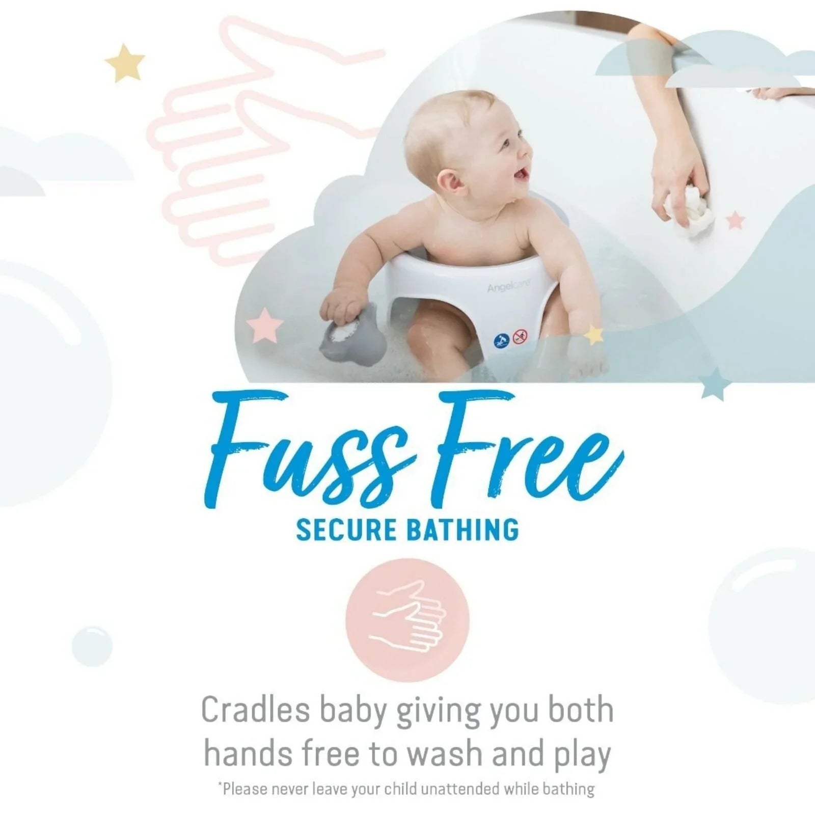 Angelcare Soft Touch Baby Bath Seat - Grey