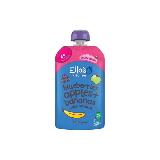 Ella's Kitchen Organic Blueberries Apples Bananas & Vanilla Baby Food Pouch 4+ months 120g