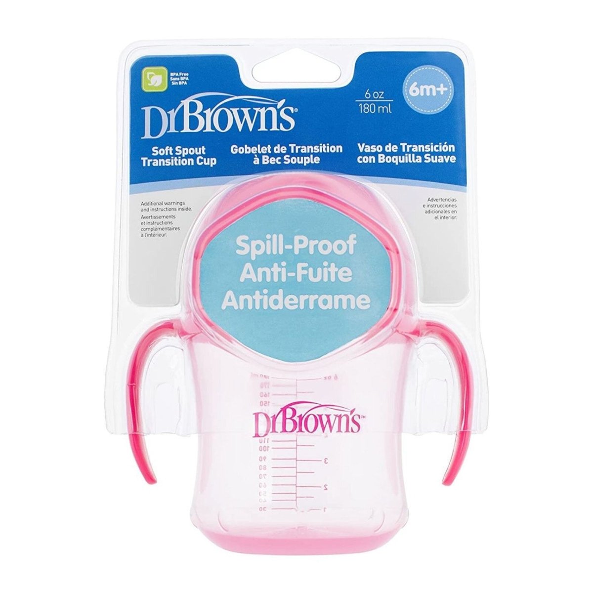 Dr. Brown's Soft Mouth Transition Cup 180ml - Pink