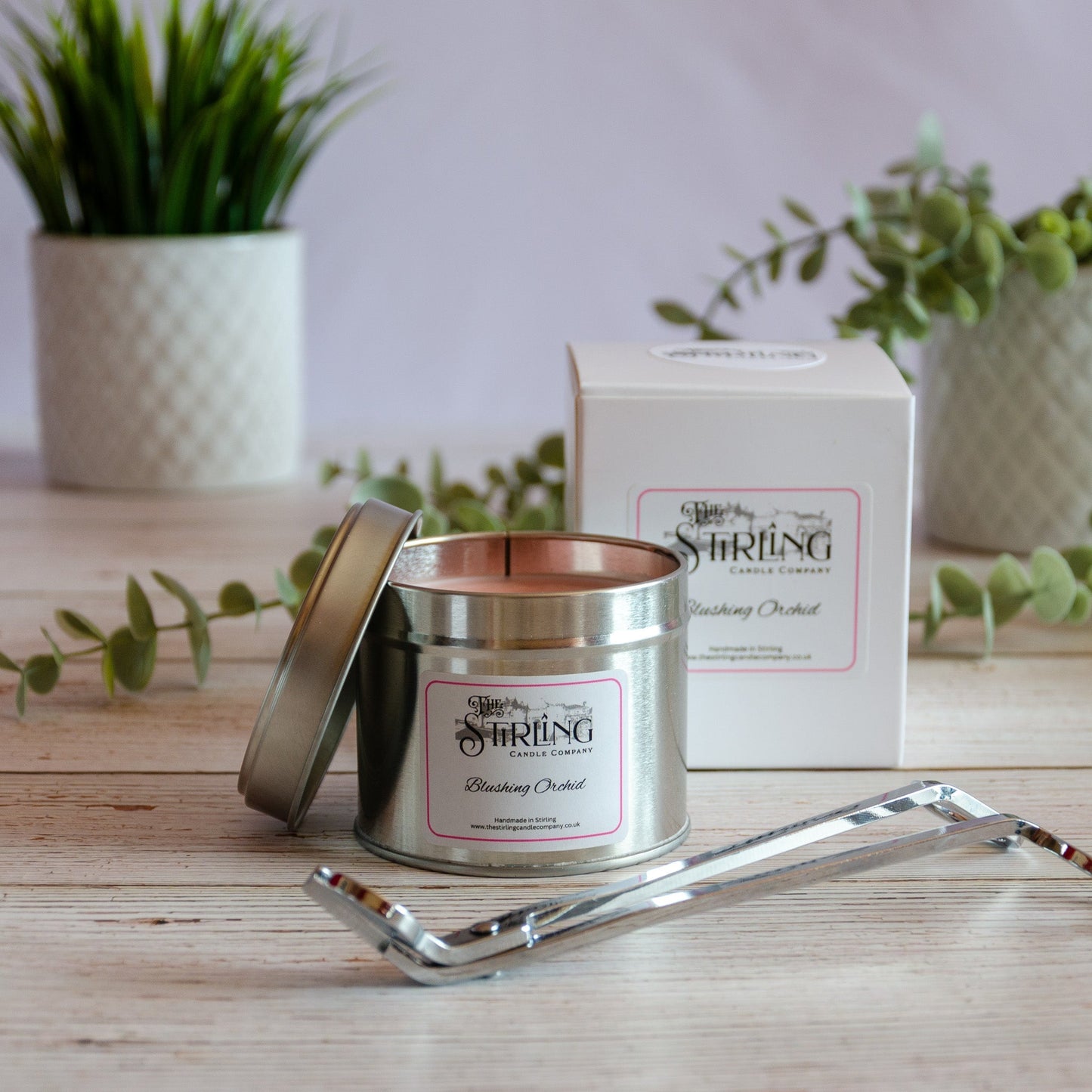 Blushing Orchid - Travel Tin Candle - Wooden Wick - mezetto Shopify Collective The Stirling Candle Company