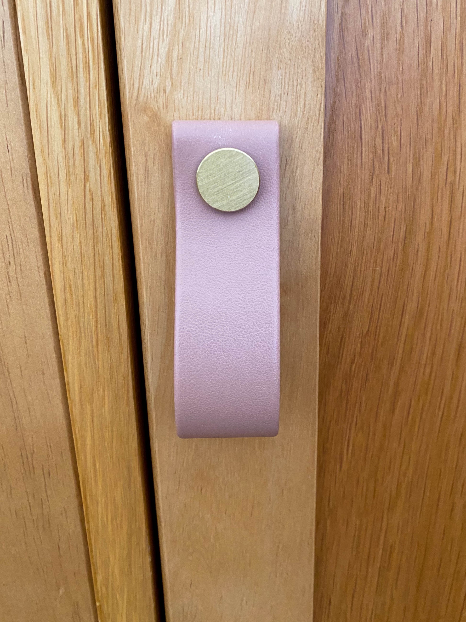 Cupboard door drawer pull, made with apple leather-2