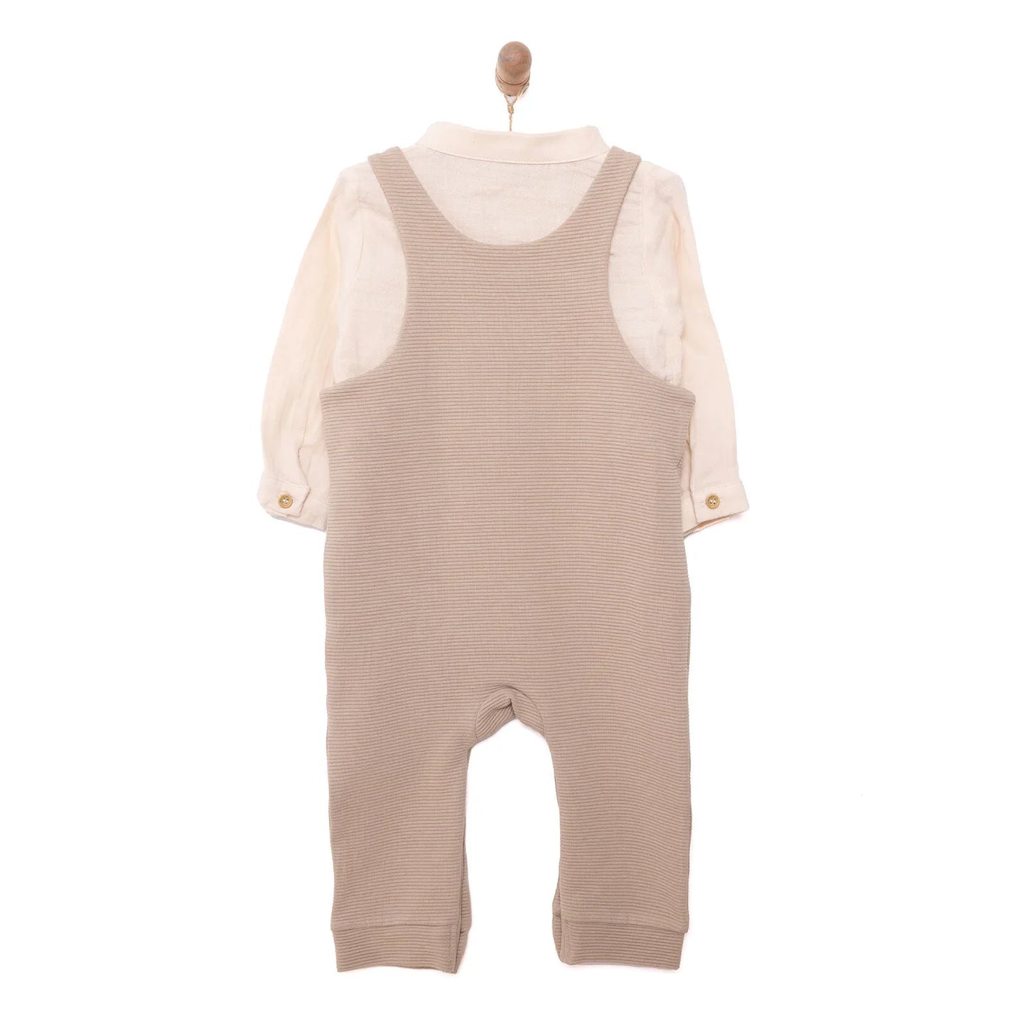 Cassiope Newborn Dungarees Set - Beige
