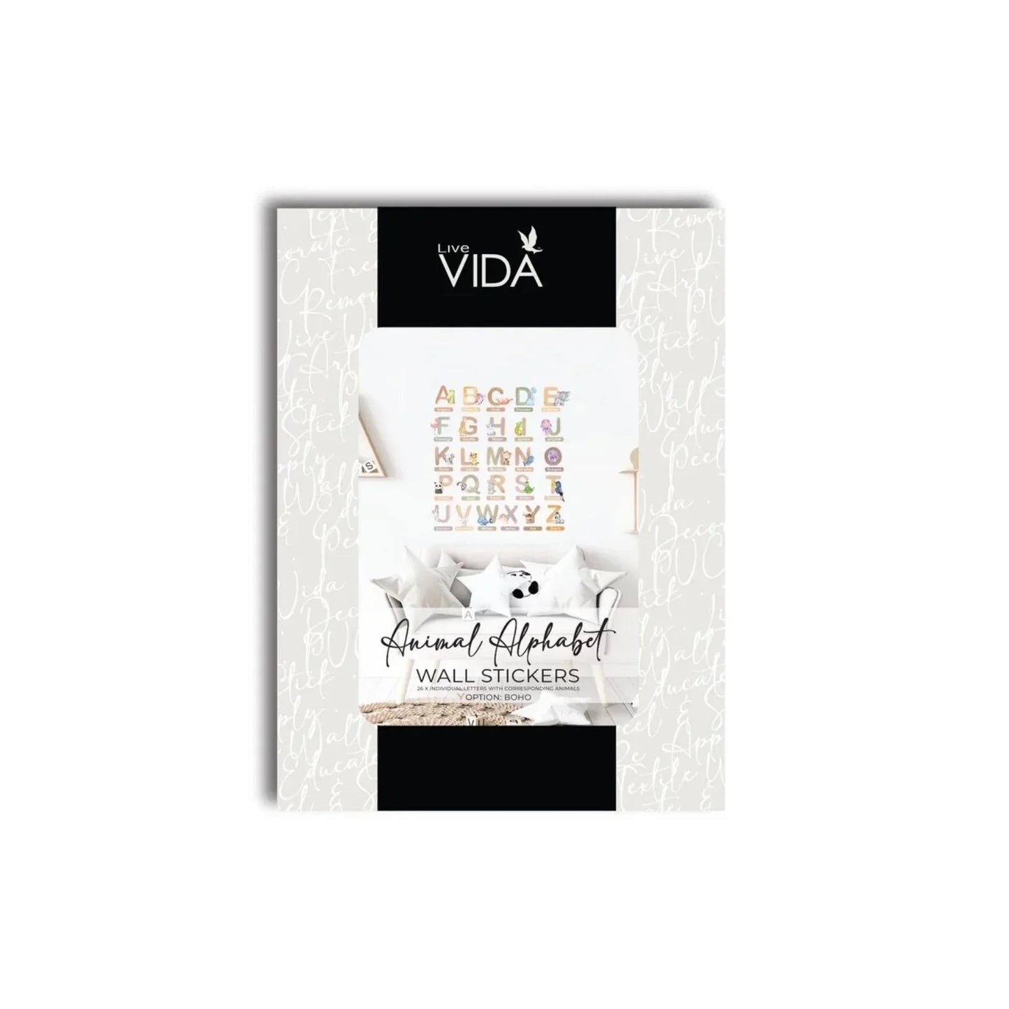 Live Vida Alphabet Wall Stickers with Animal Figures 26 pcs
