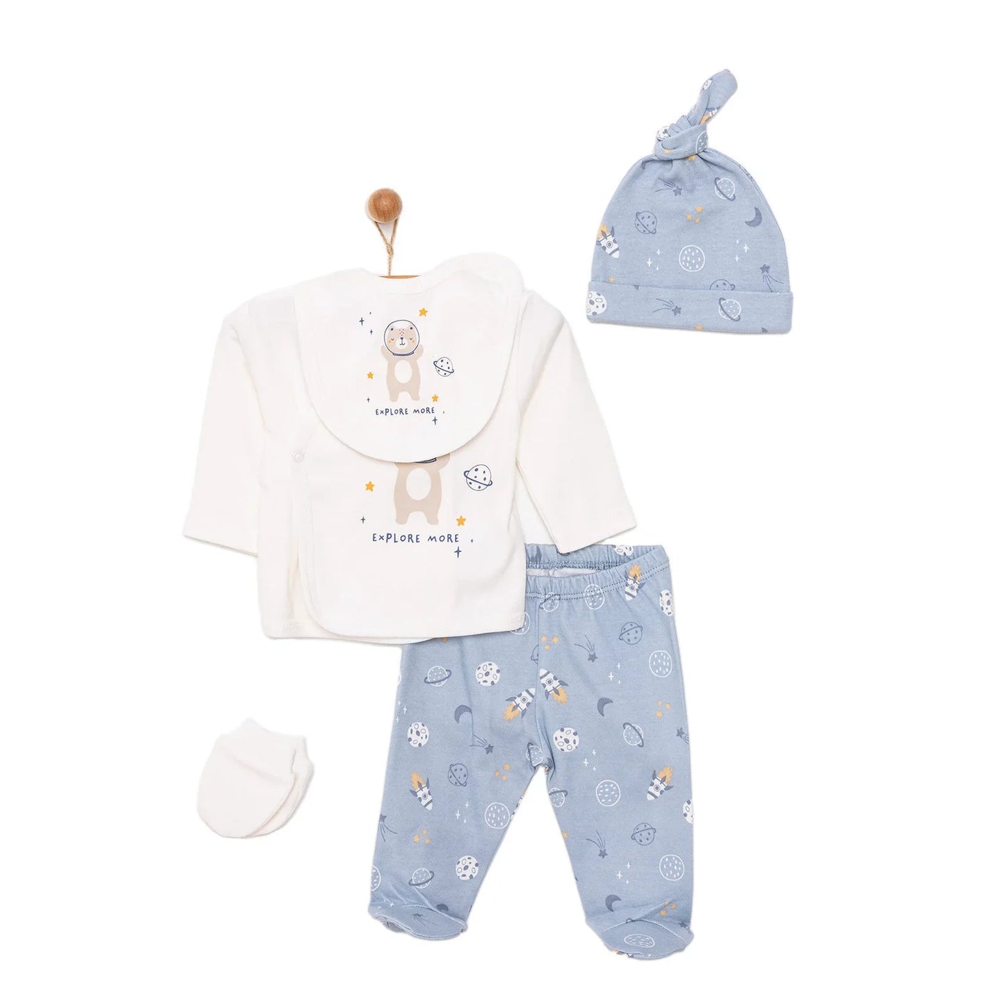 HelloBaby Boy 5 Piece Newborn Gift Set - Blue