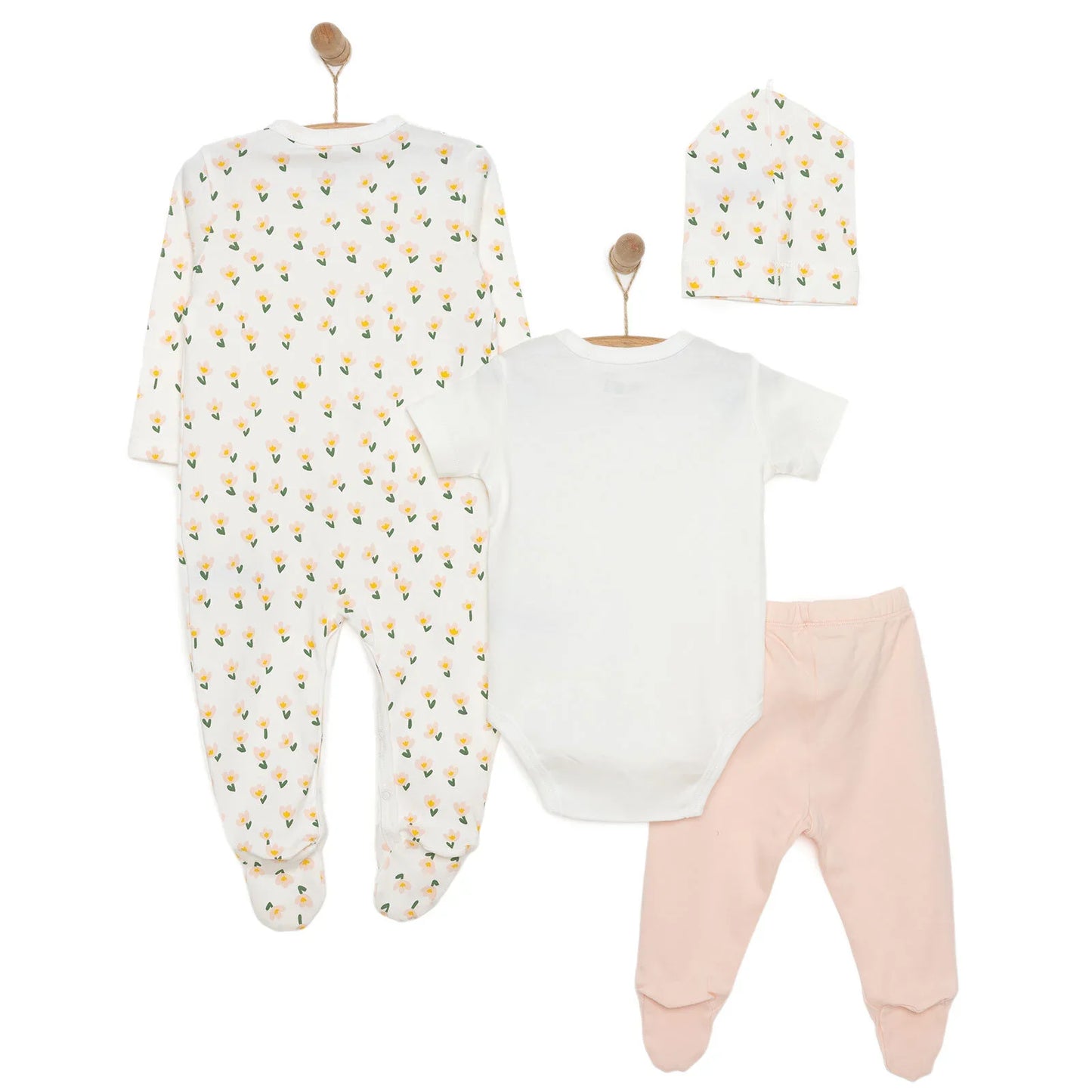 HelloBaby Girl Newborn Set 4 pcs - Pink