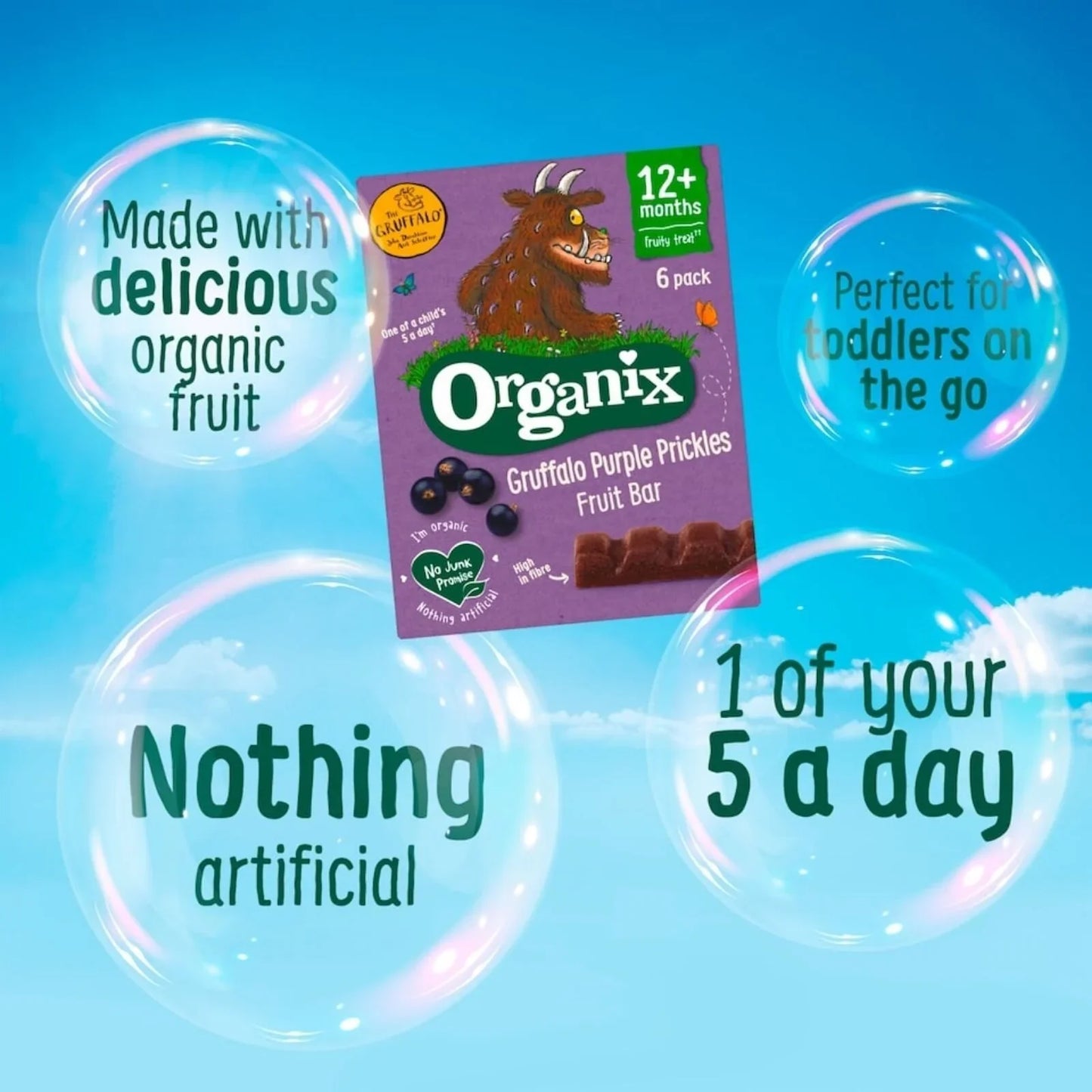 Organix Gruffalo Blackcurrant Fruit Bar 12+ months 102g (6x17g)