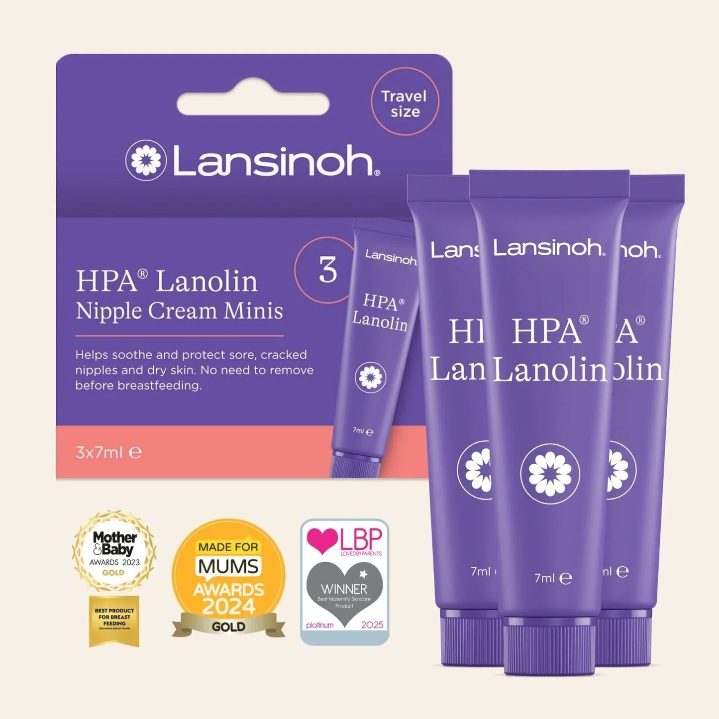 Lansinoh HPA Lanolin Minis Nipple Cream (3x7ml)