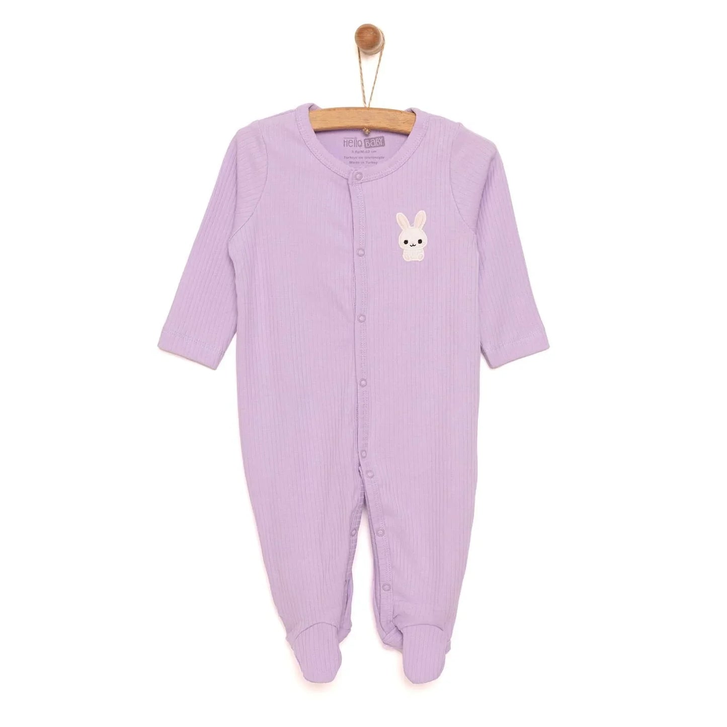 HelloBaby Newborn Girl Footed Jumpsuit - Purple