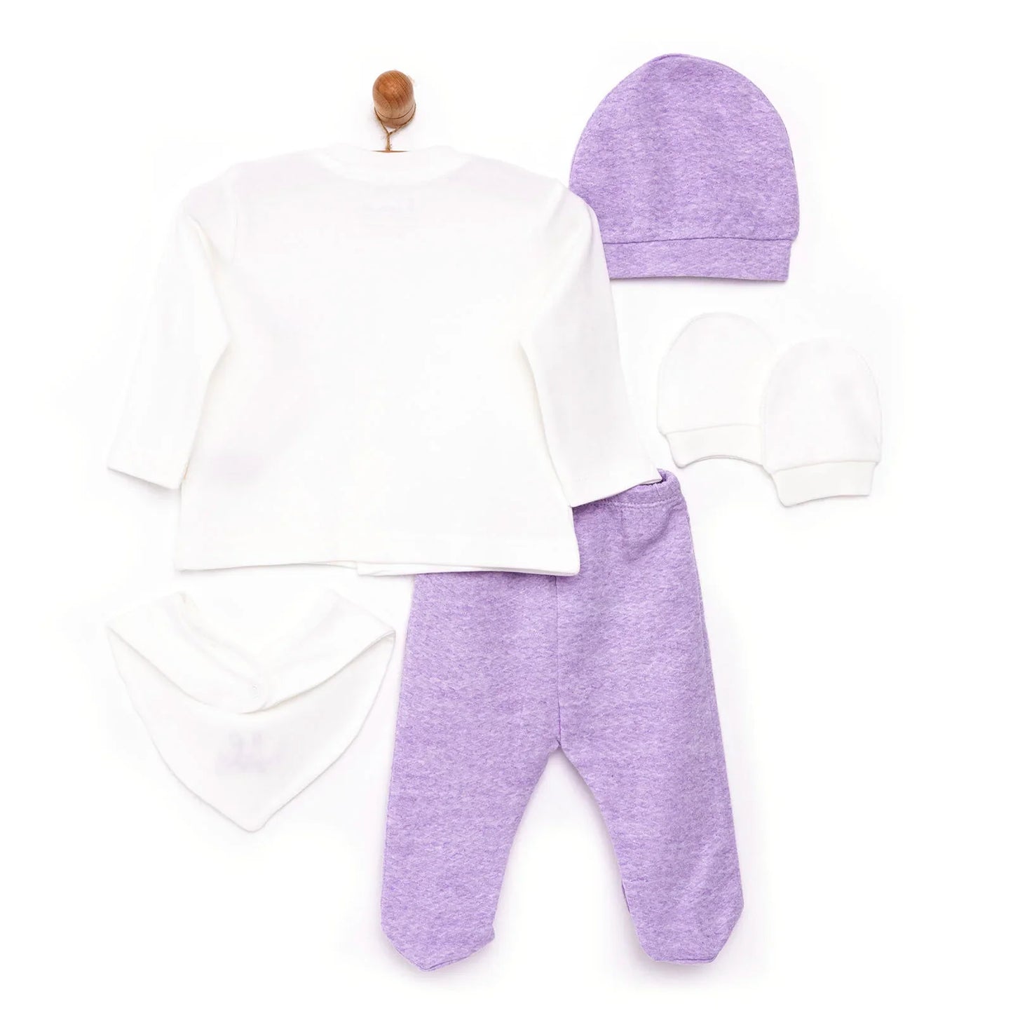 Bebbek Baby Girl 5 pcs Newborn Gift Starter Set - Lilac