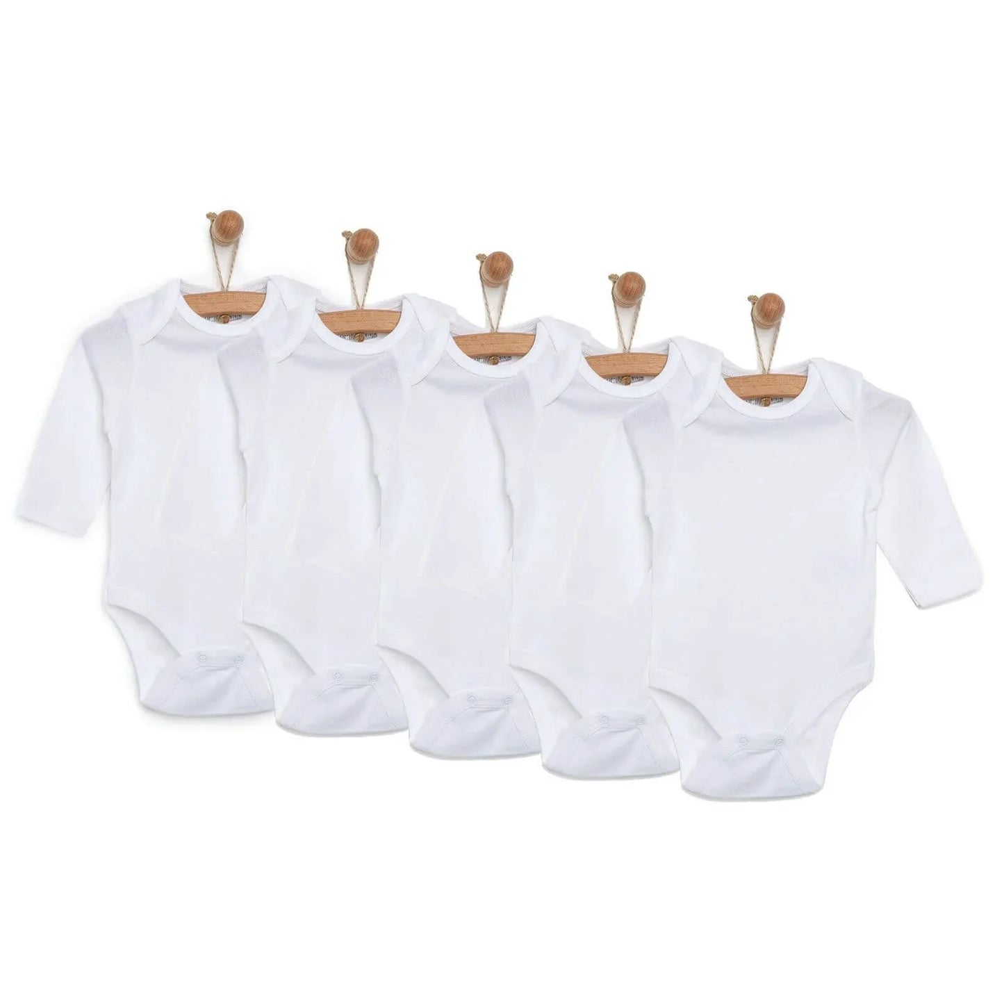 HelloBaby Unisex Long Sleeve Bodysuit 5 pcs