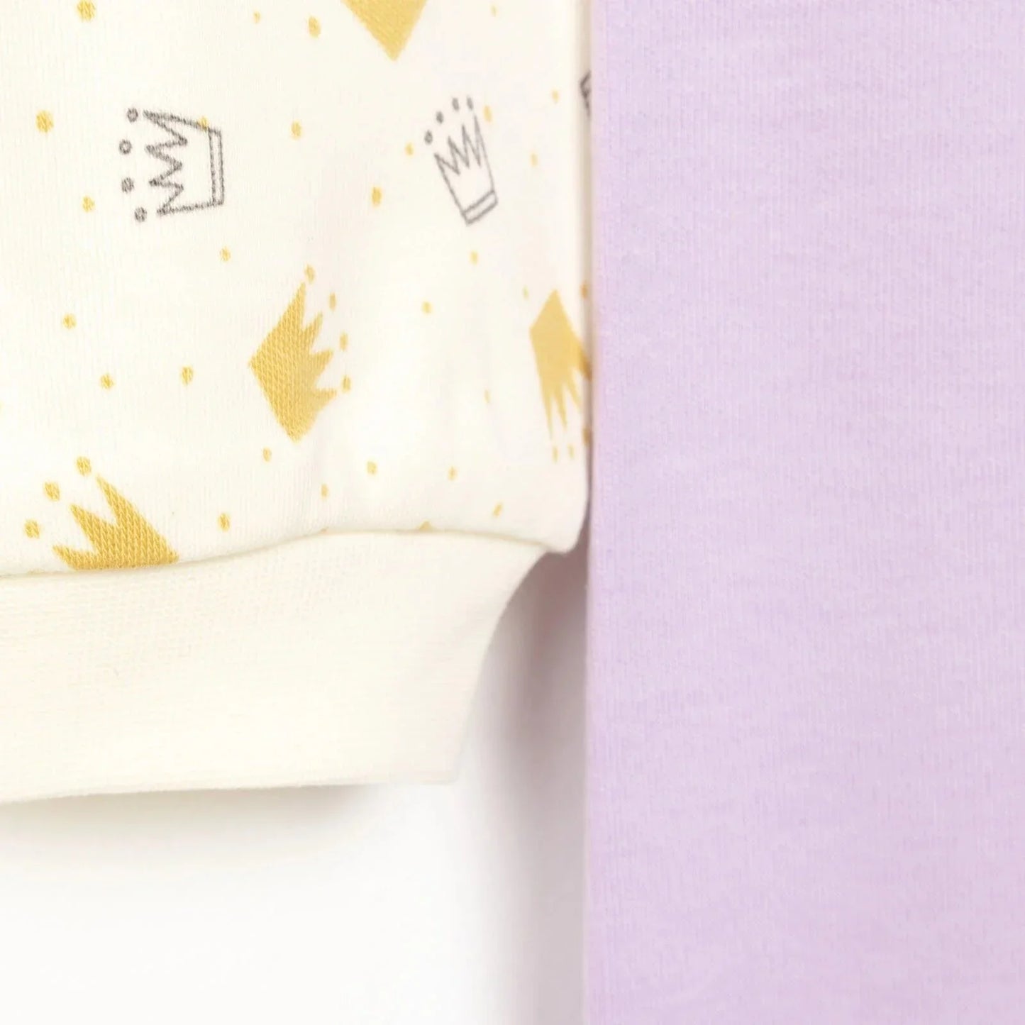 HelloBaby Basic Baby Girl Crown Printed Footless Bottom 2 pcs - Lilac