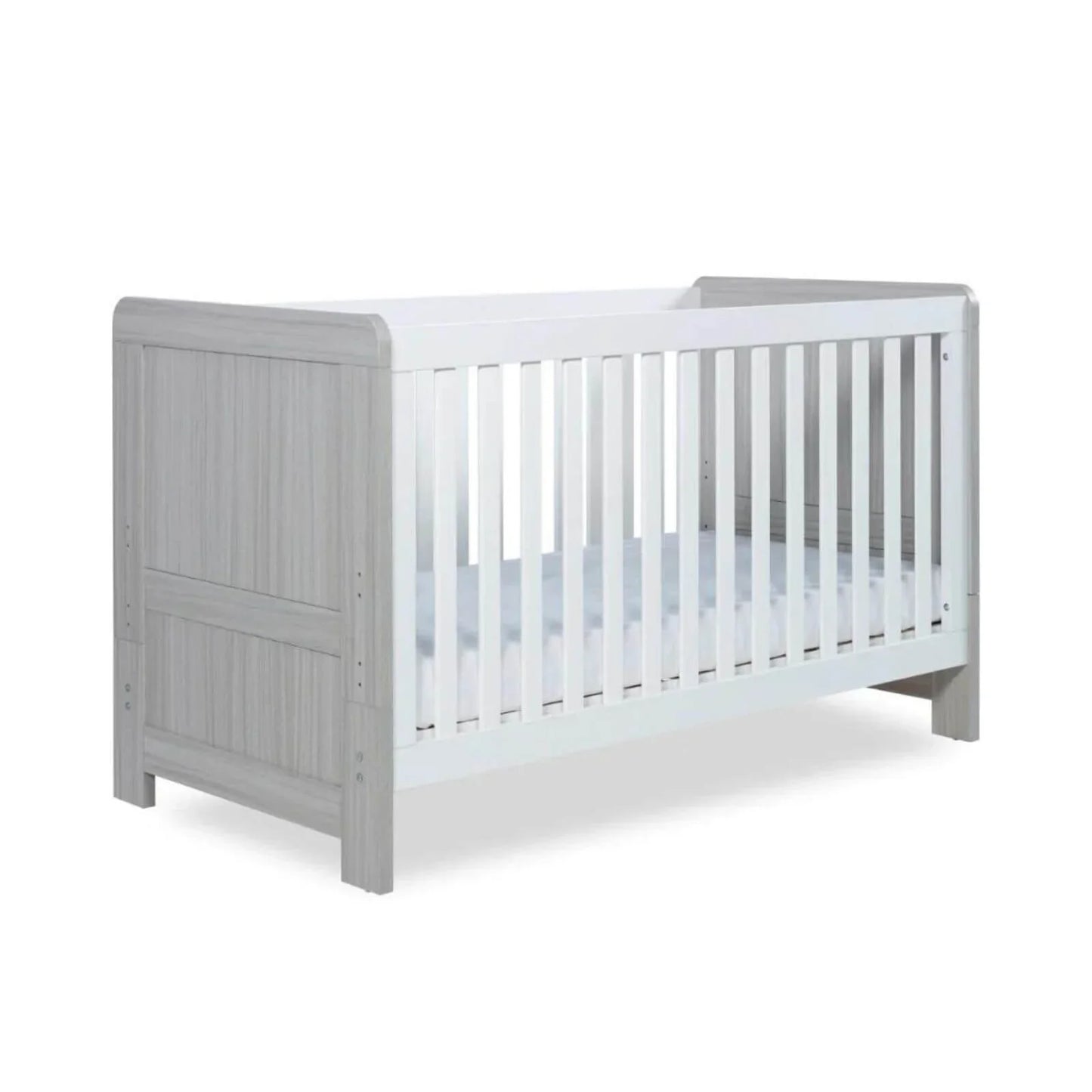 Ickle Bubba Pembrey Cot Bed Ash Grey - Premium Pocket Sprung Mattress