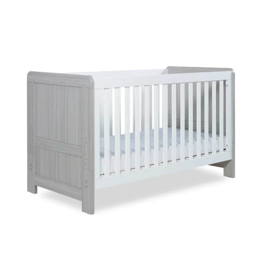 Ickle Bubba Pembrey Cot Bed Ash Grey - Premium Sprung Mattress