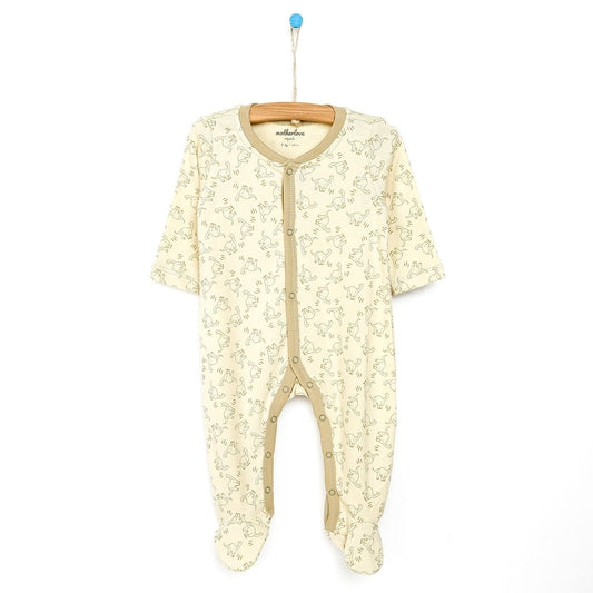 Motherlove Newborn Organic Footed Jumpsuit - Beige