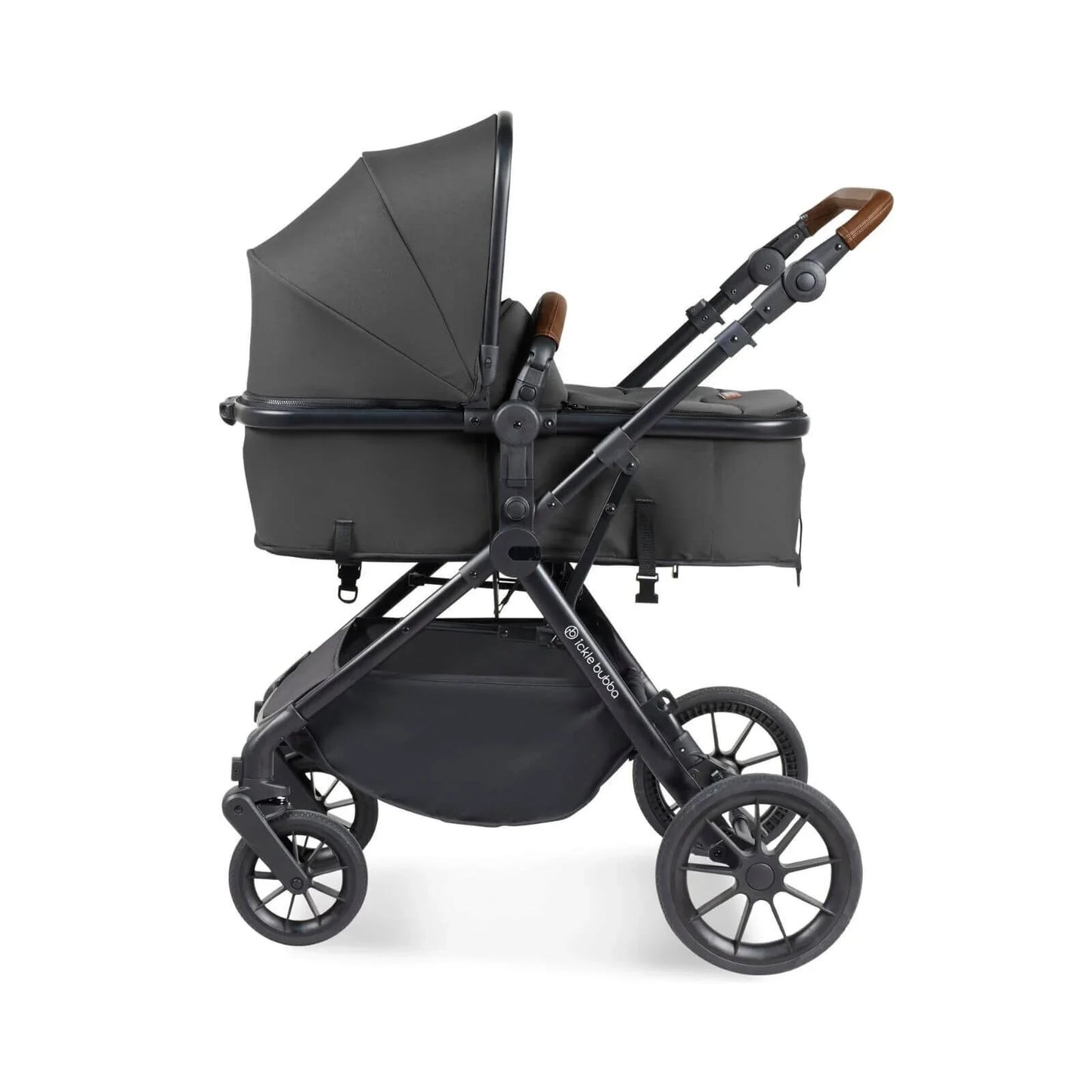 Ickle Bubba Cosmo 2-in-1 Pushchair & Carrycot - Black/Graphite Grey/Tan