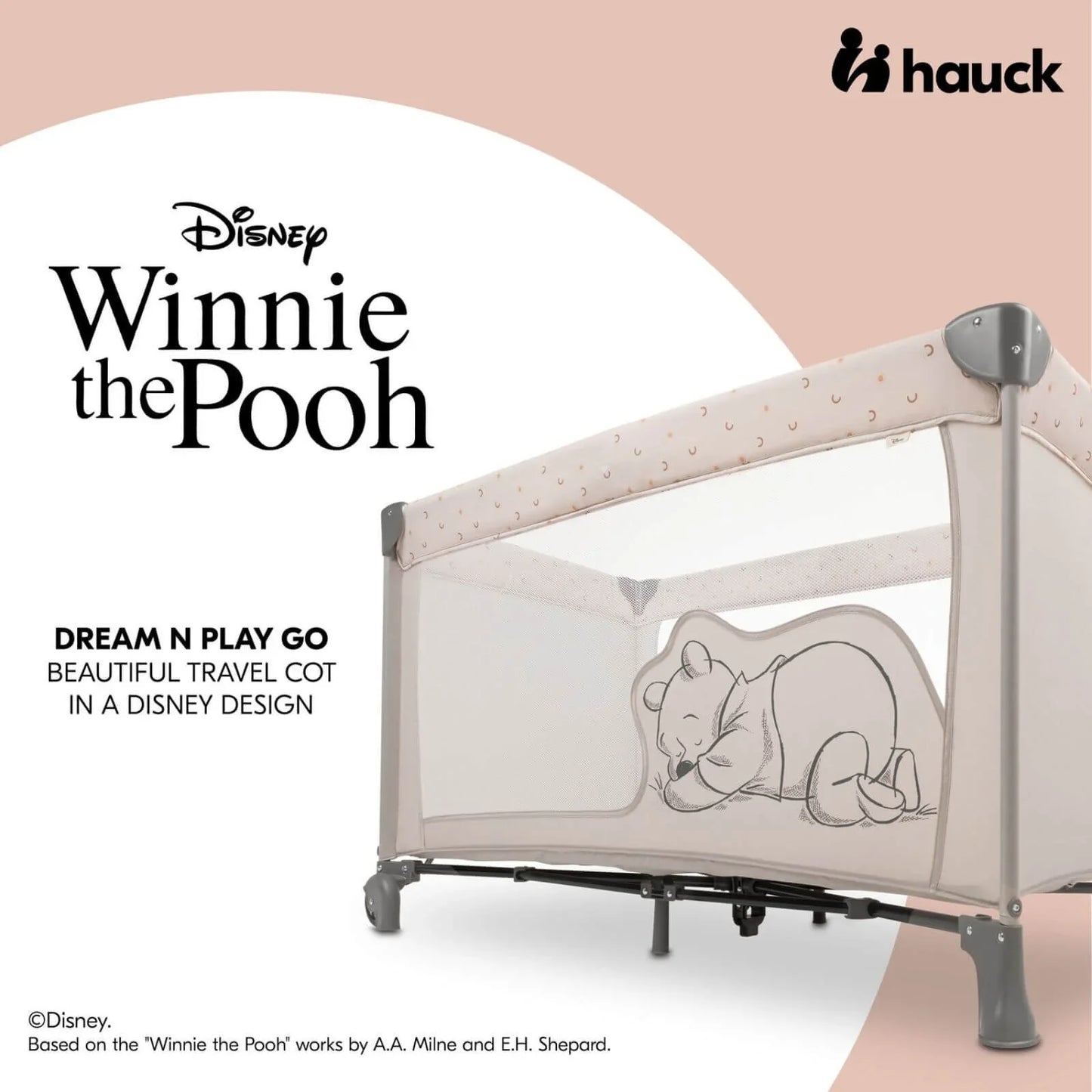 Hauck Dream N Play Go Travel Cot - Winnie the Pooh