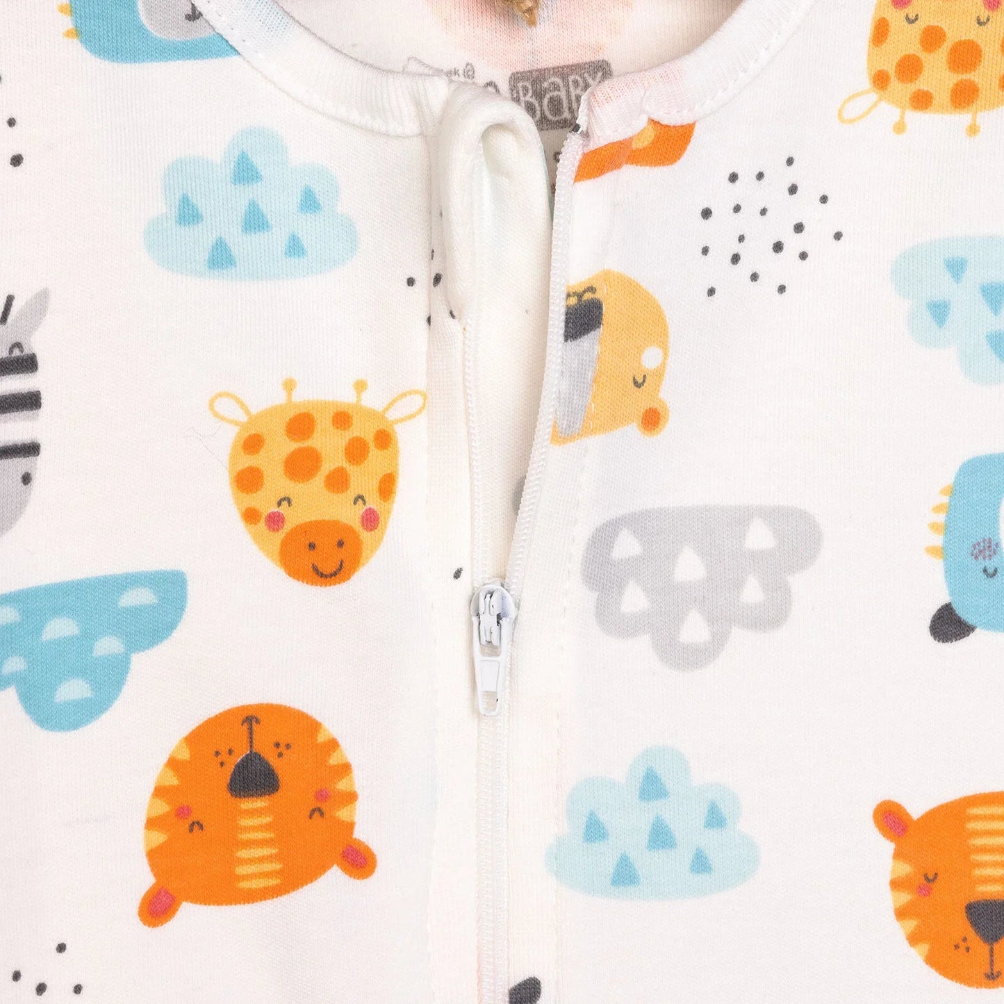 HelloBaby Newborn Footed Jumpsuit - Ecru