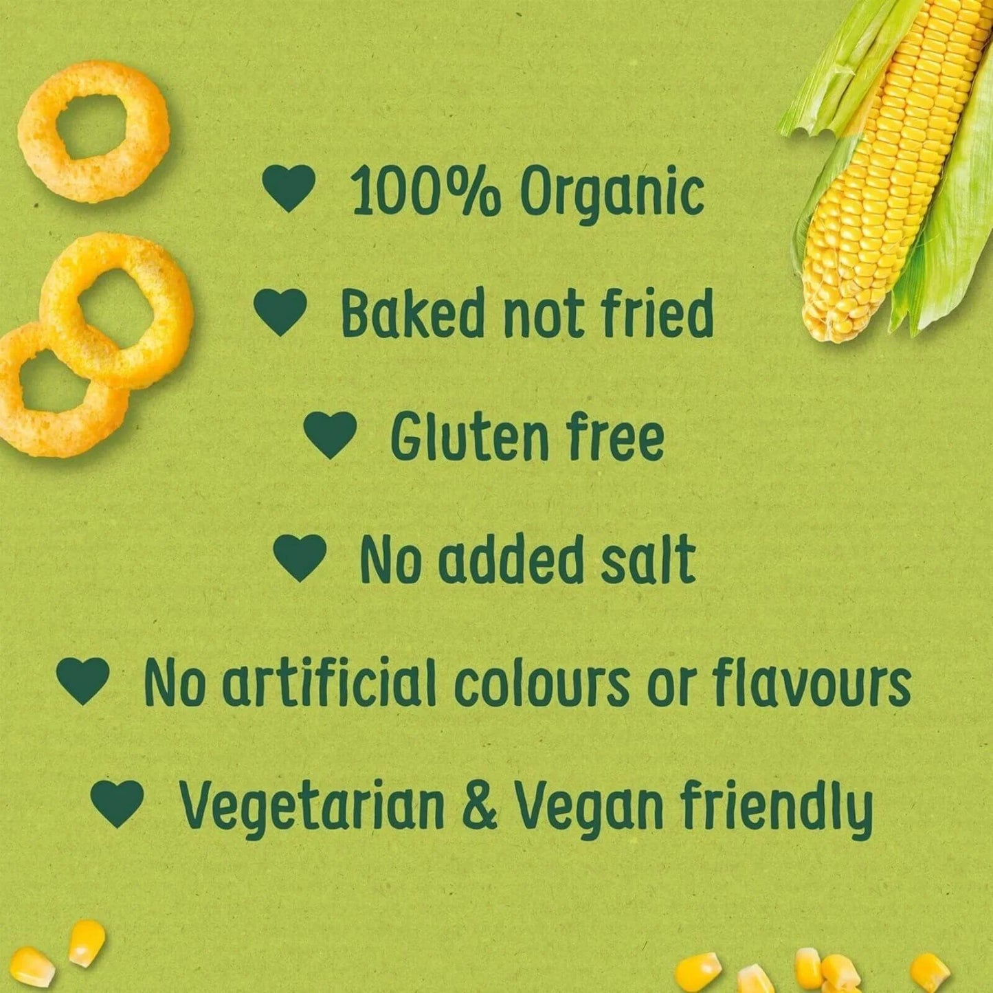 Organix Melty Sweetcorn Rings 6+ months 20g