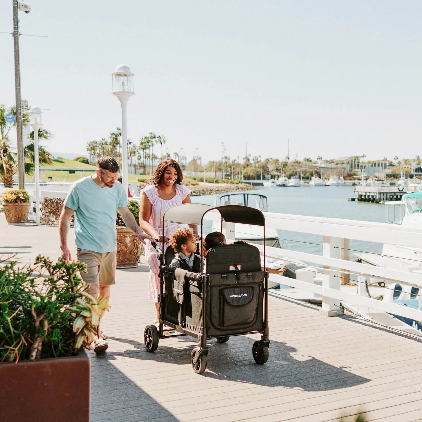 Wonderfold Wagon W4 Elite Quad Stroller Wagon - Charcoal Grey